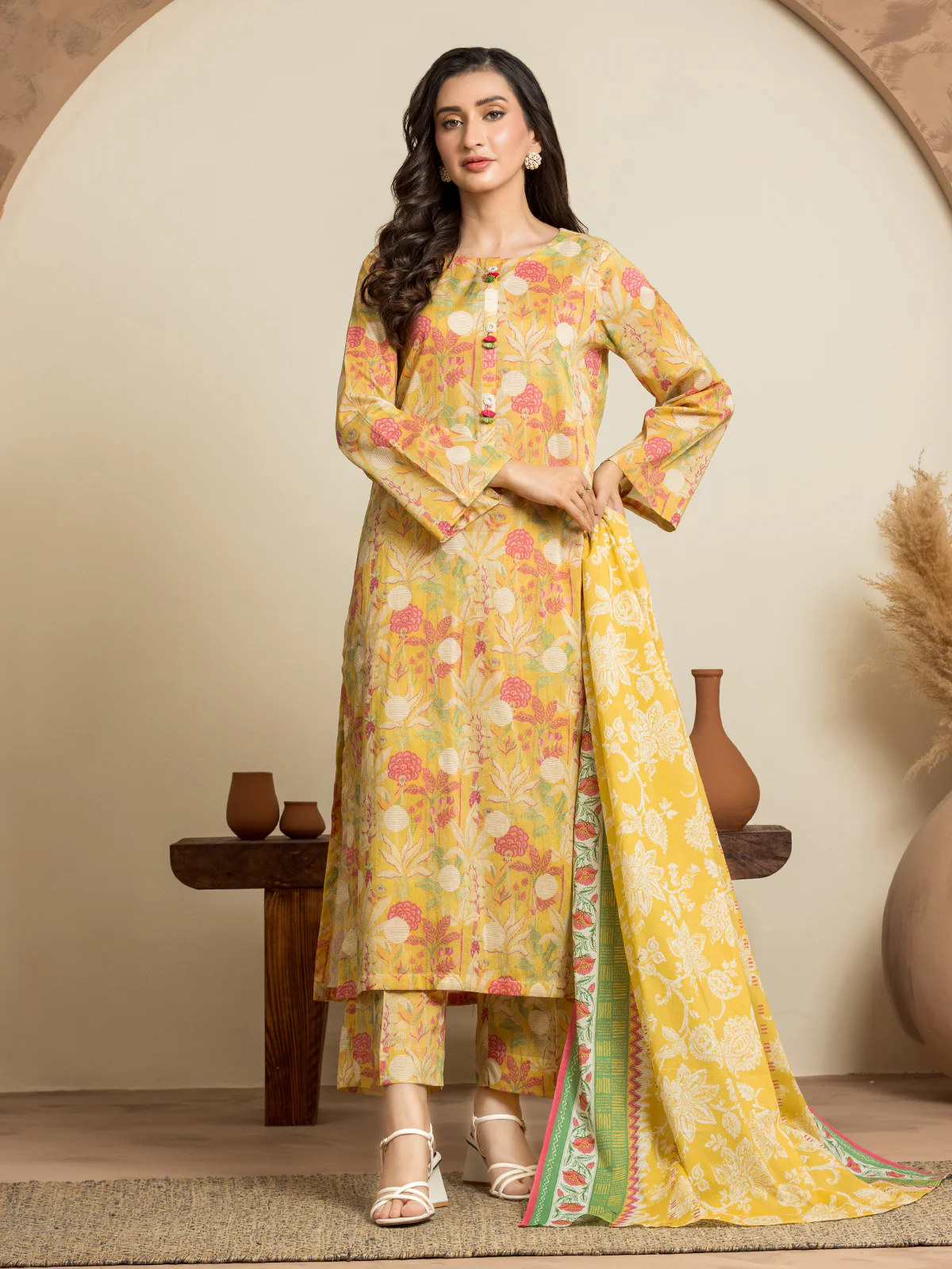 Unstitched Printed Cambric Shirt Dupatta - EWU24A2-28554SD