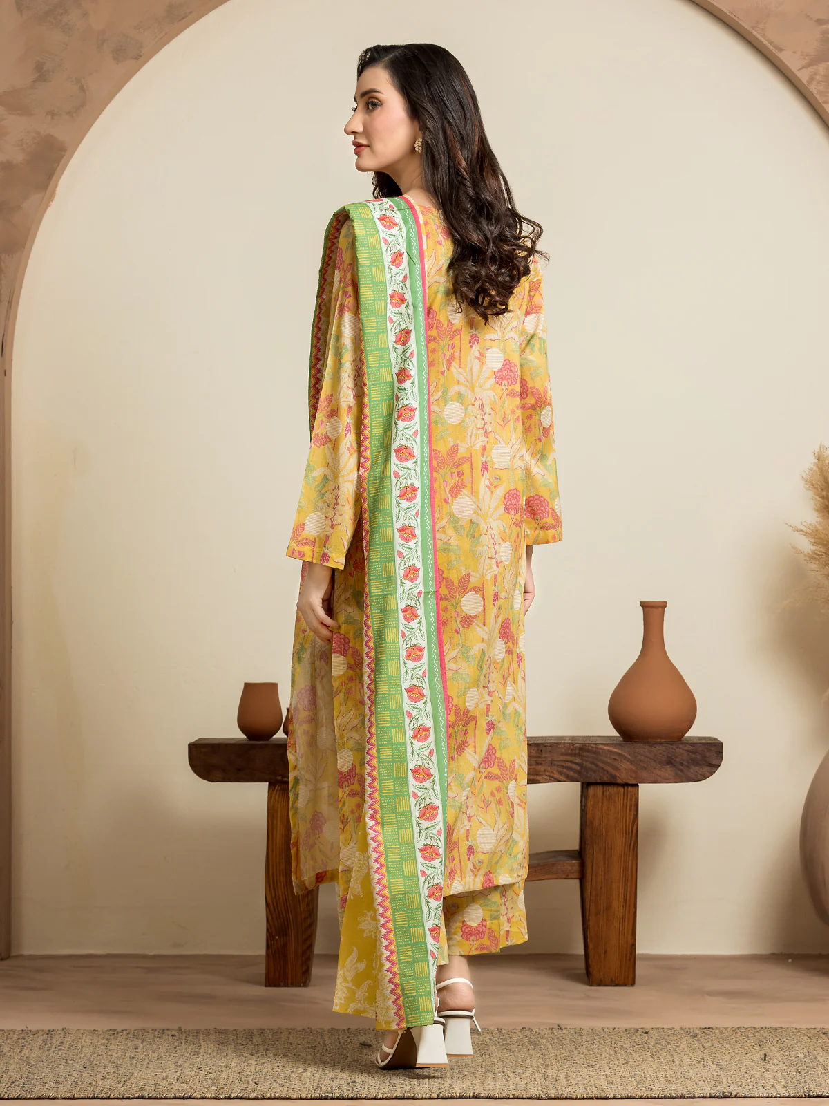 Unstitched Printed Cambric Shirt Dupatta - EWU24A2-28554SD - Image 4