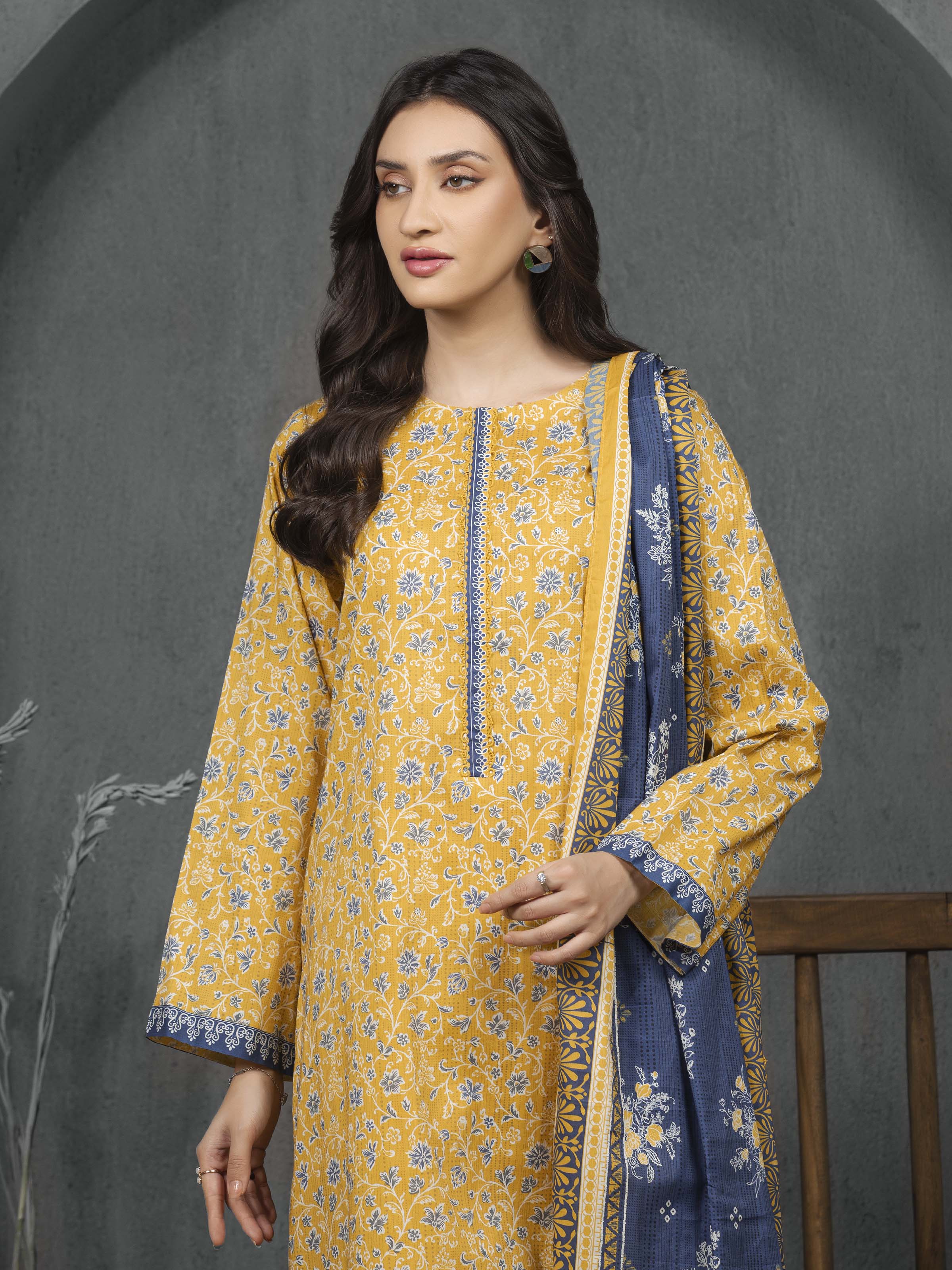 Unstitched Printed Cambric Suit - EWU5A2-35816-3P - Image 2