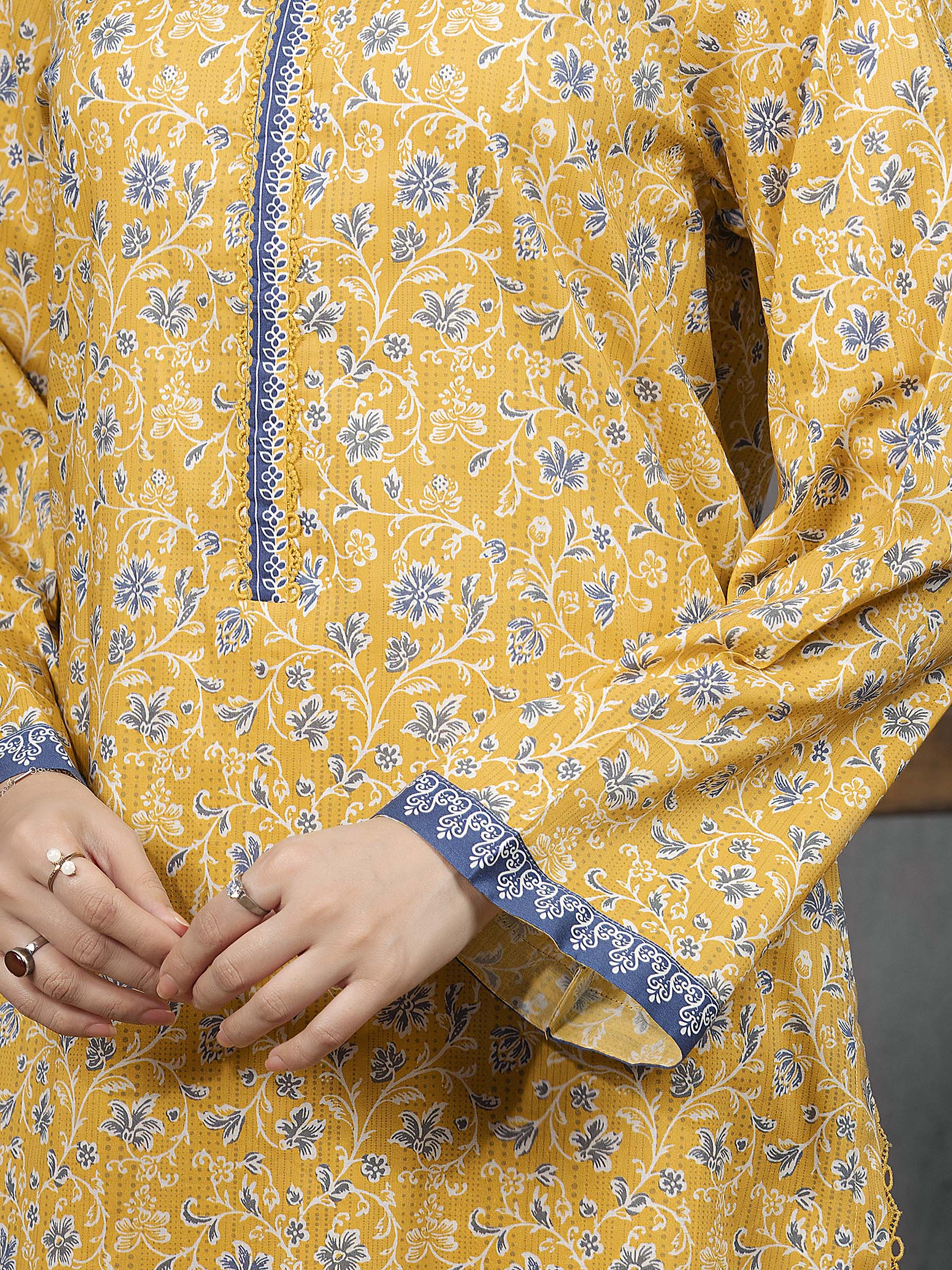 Unstitched Printed Cambric Suit - EWU5A2-35816-3P - Image 3