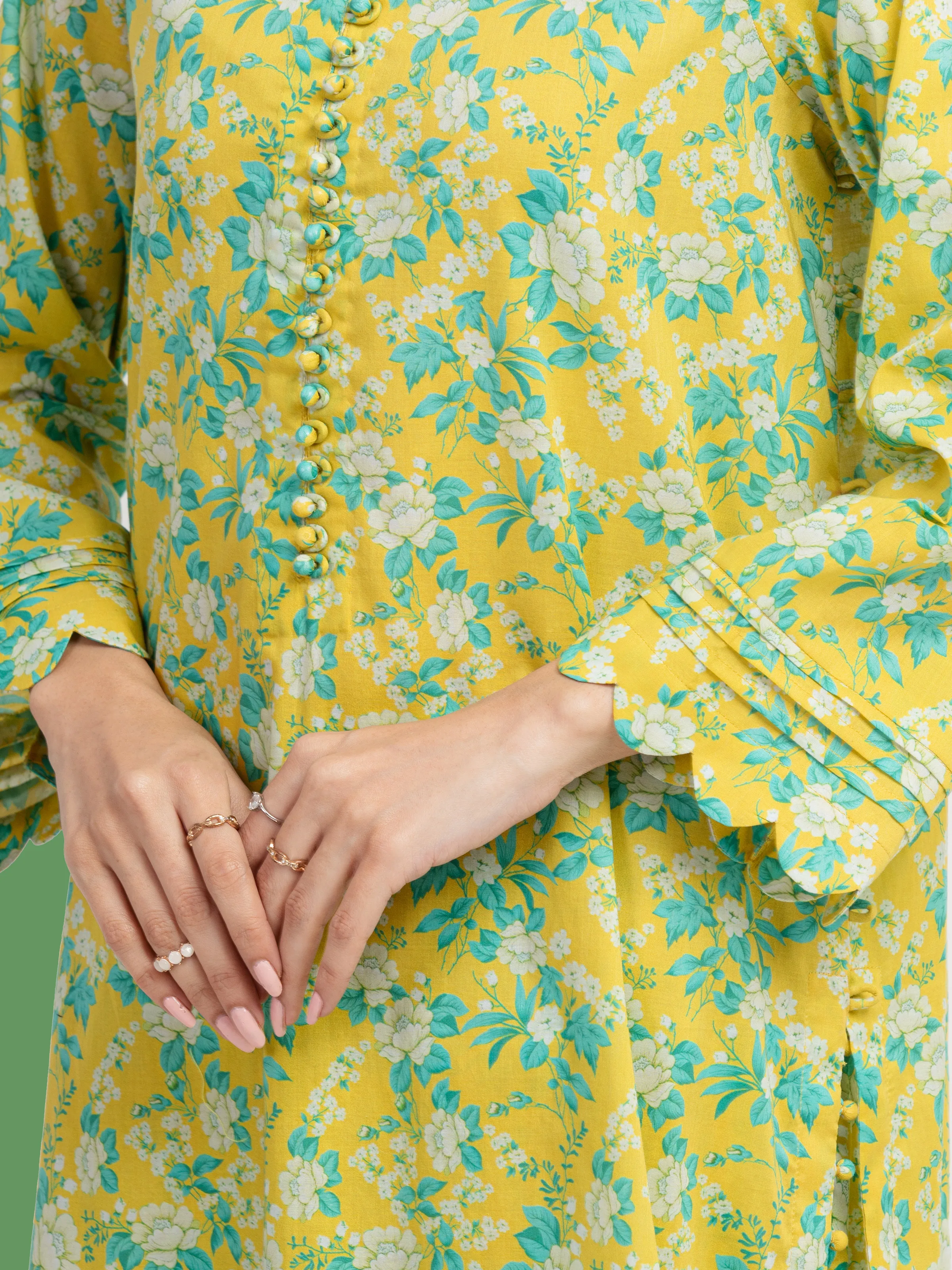 Unstitched Printed Lawn Shirt - EWU5A1-35699S - Image 4