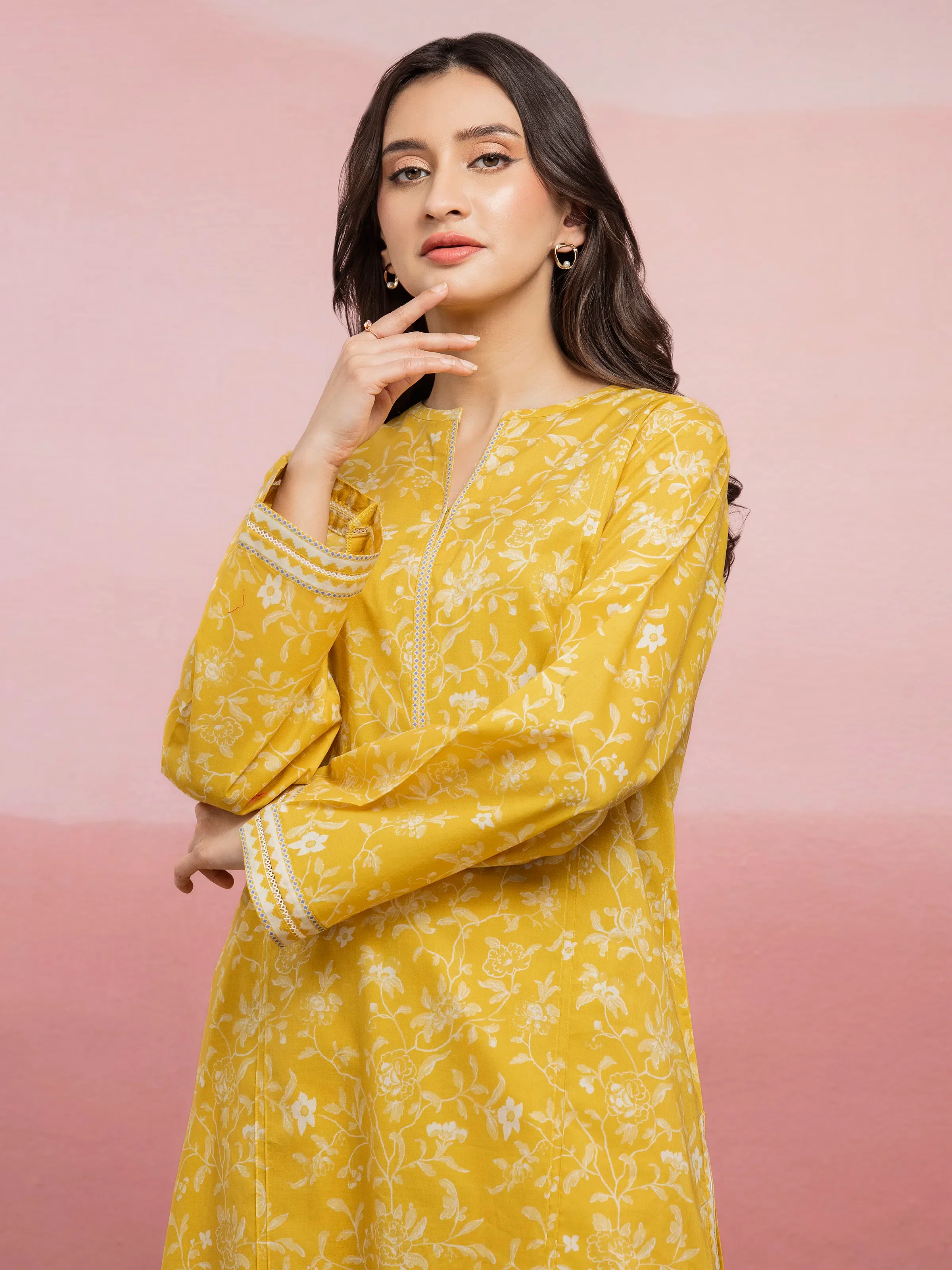 Unstitched Printed Lawn Shirt Trouser - EWU5A1-35400ST - Image 3