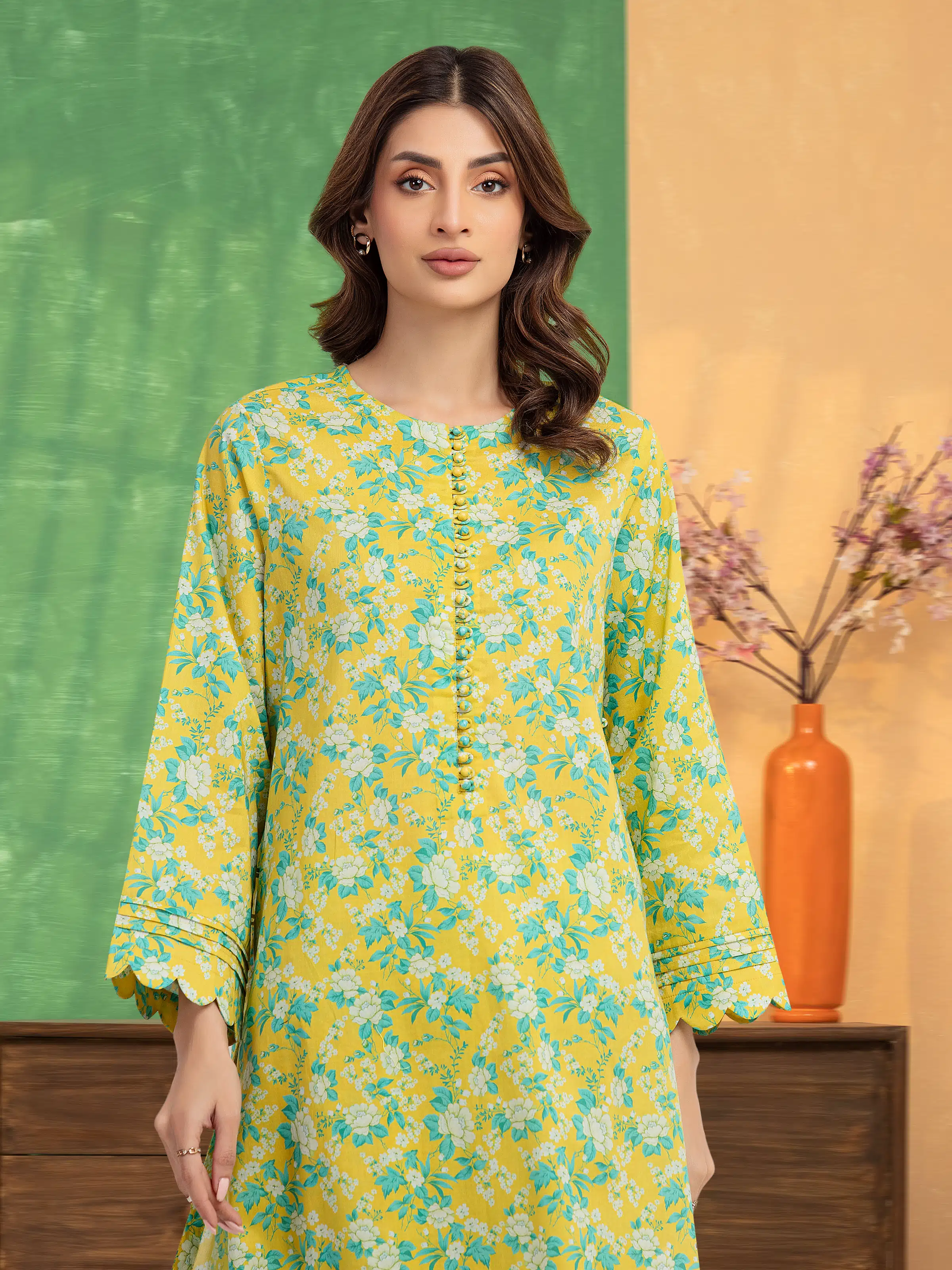 Unstitched Printed Lawn Shirt Trouser - EWU5A1-35699ST - Image 2