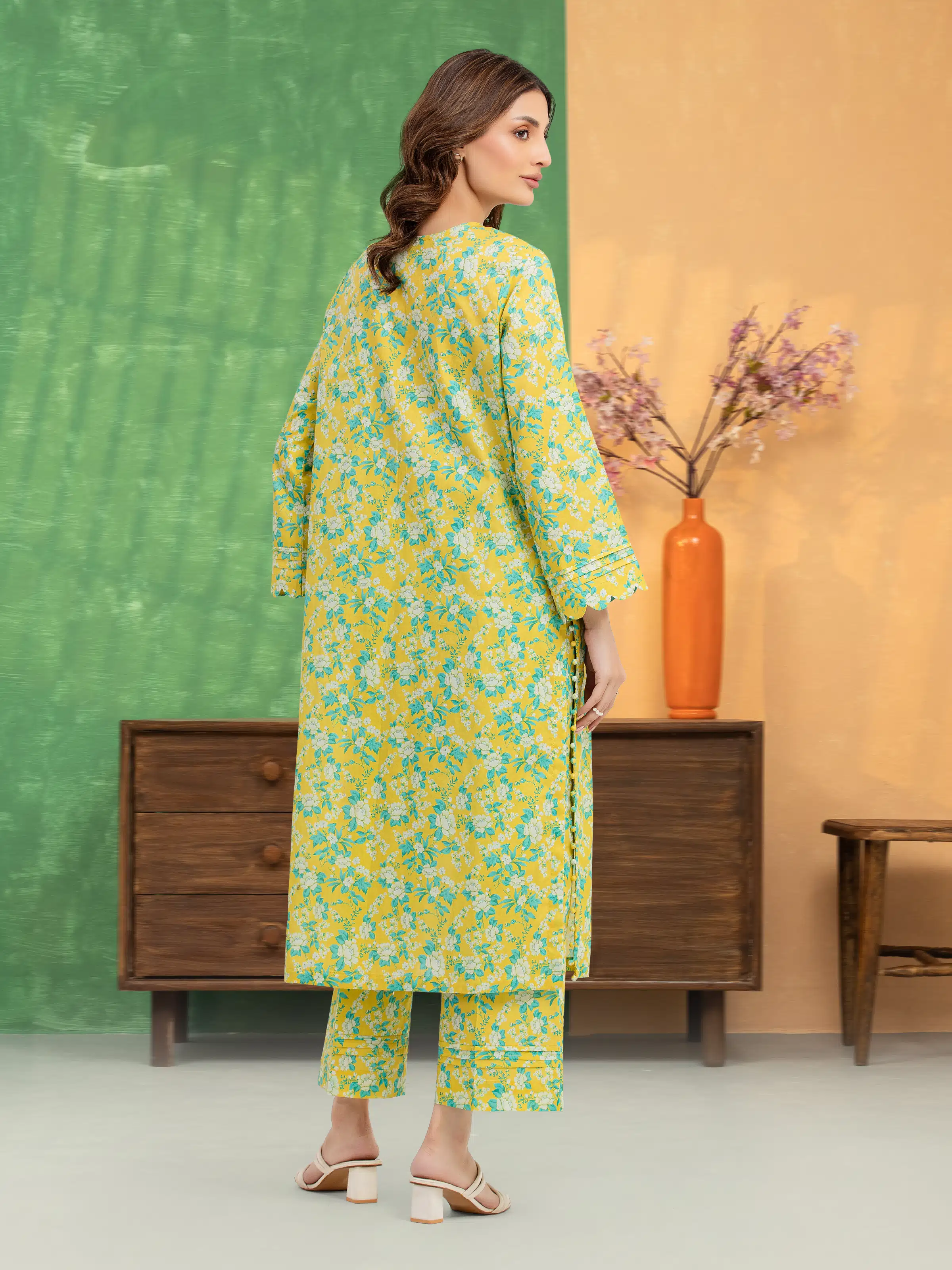 Unstitched Printed Lawn Shirt Trouser - EWU5A1-35699ST - Image 5