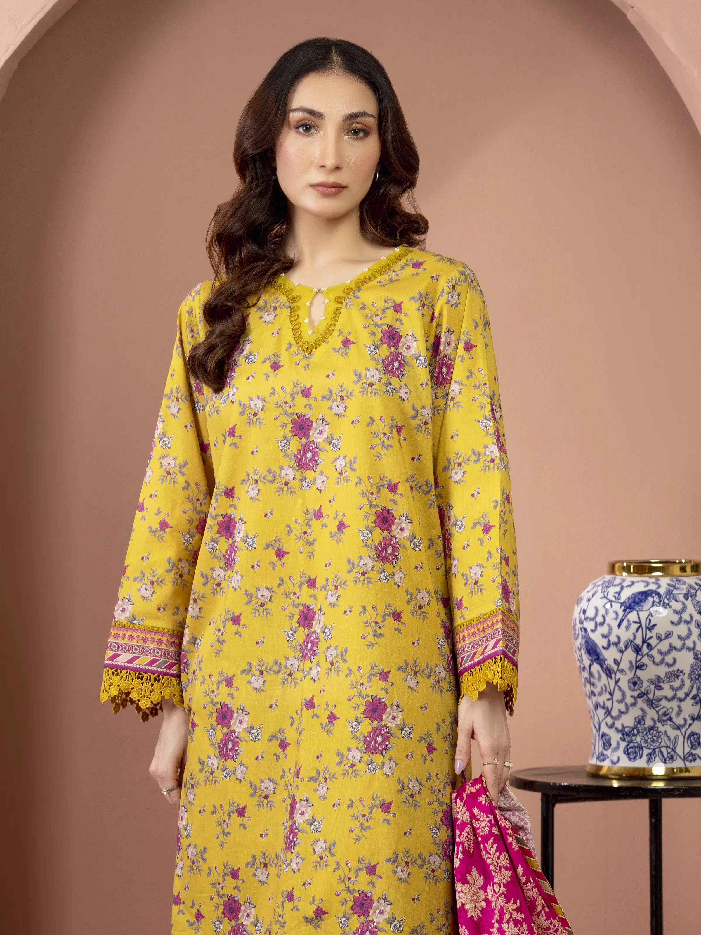 Unstitched Printed Lawn Suit - EWU5A1-35618-3P - Image 2