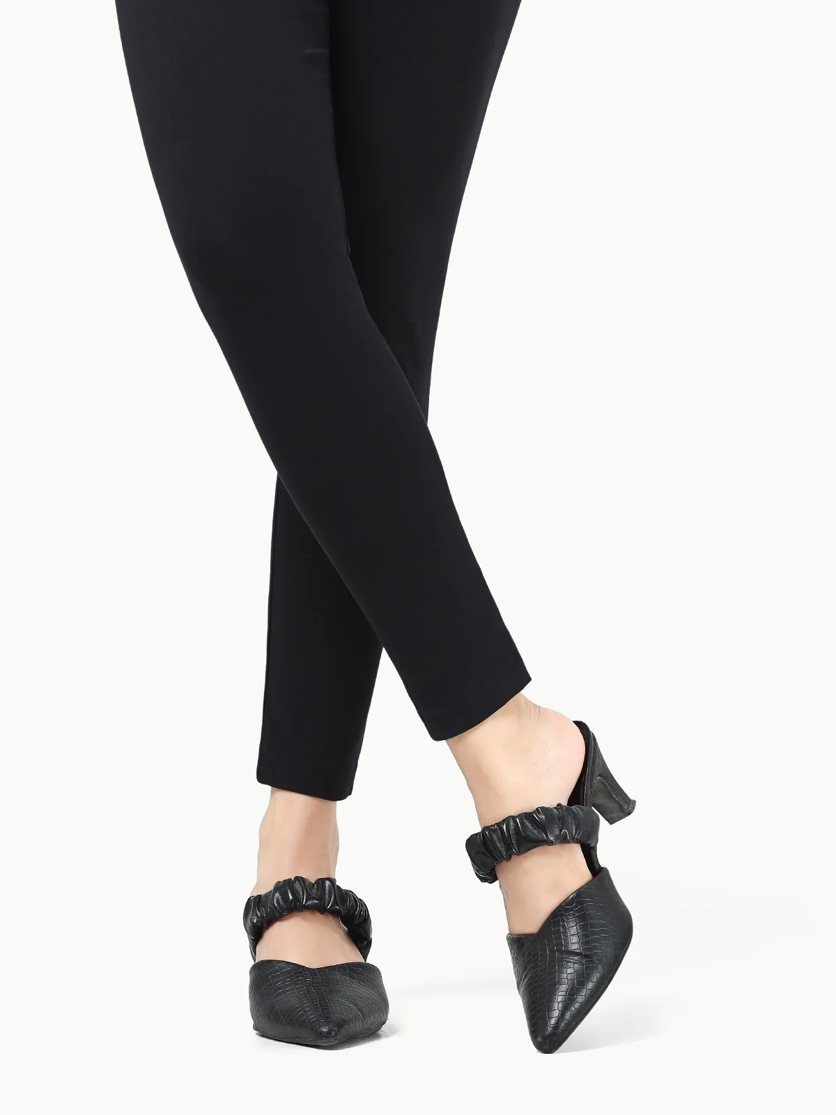 Women's Black Basic Tights - EWBT23-76403 - Image 3