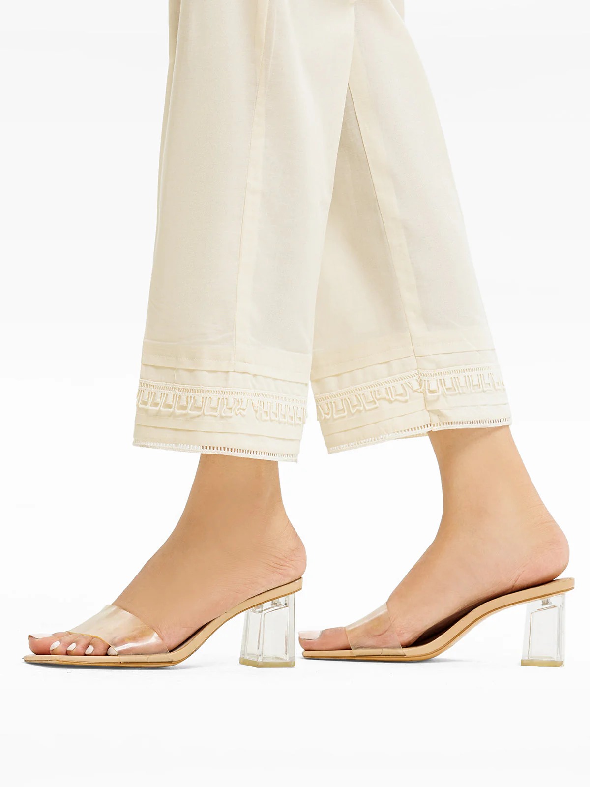 Women's Cream Trouser - EWBEB23-76566 - Image 2