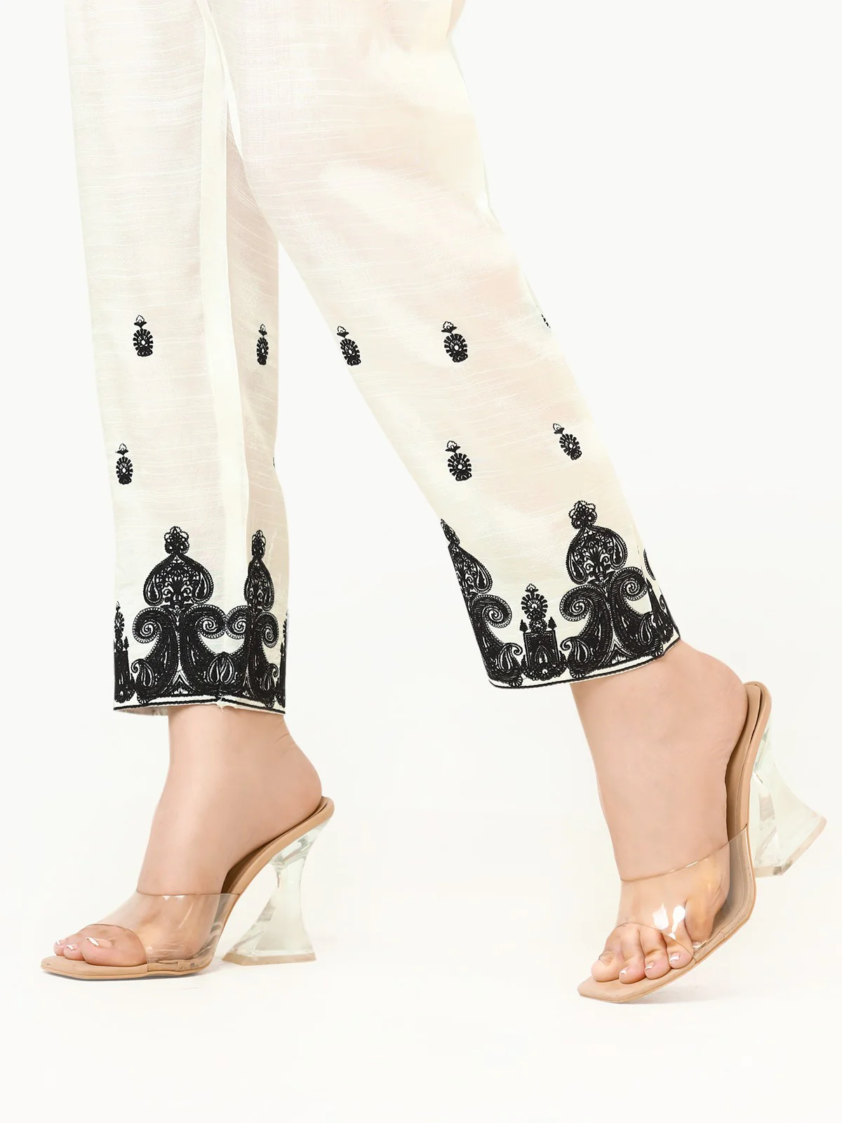 Women's Off White Trouser - EWBE22-76349 - Image 2