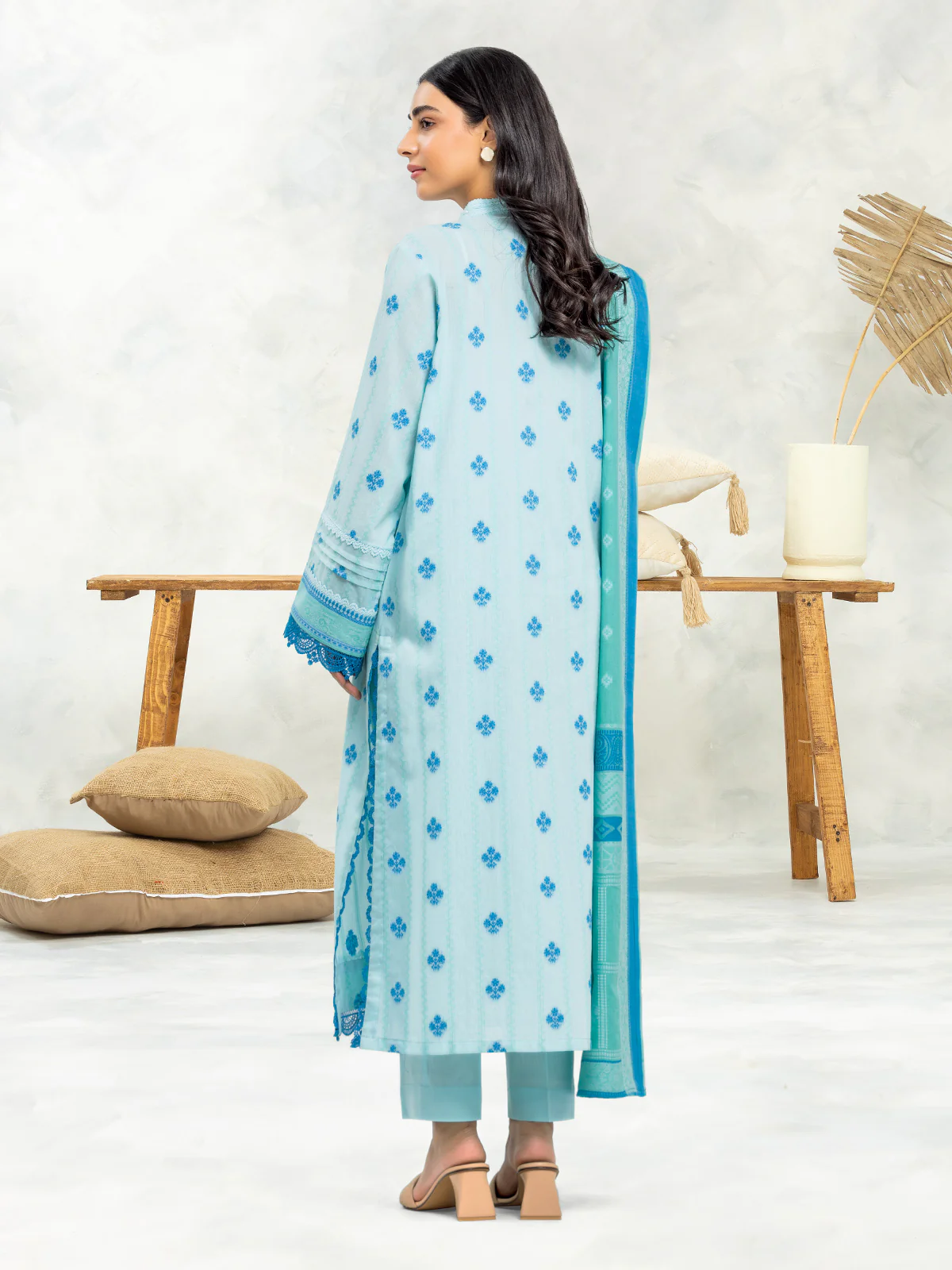 Unstitched Embroidered Jacquard Suit - EWU24V3-30047-3P - Image 2