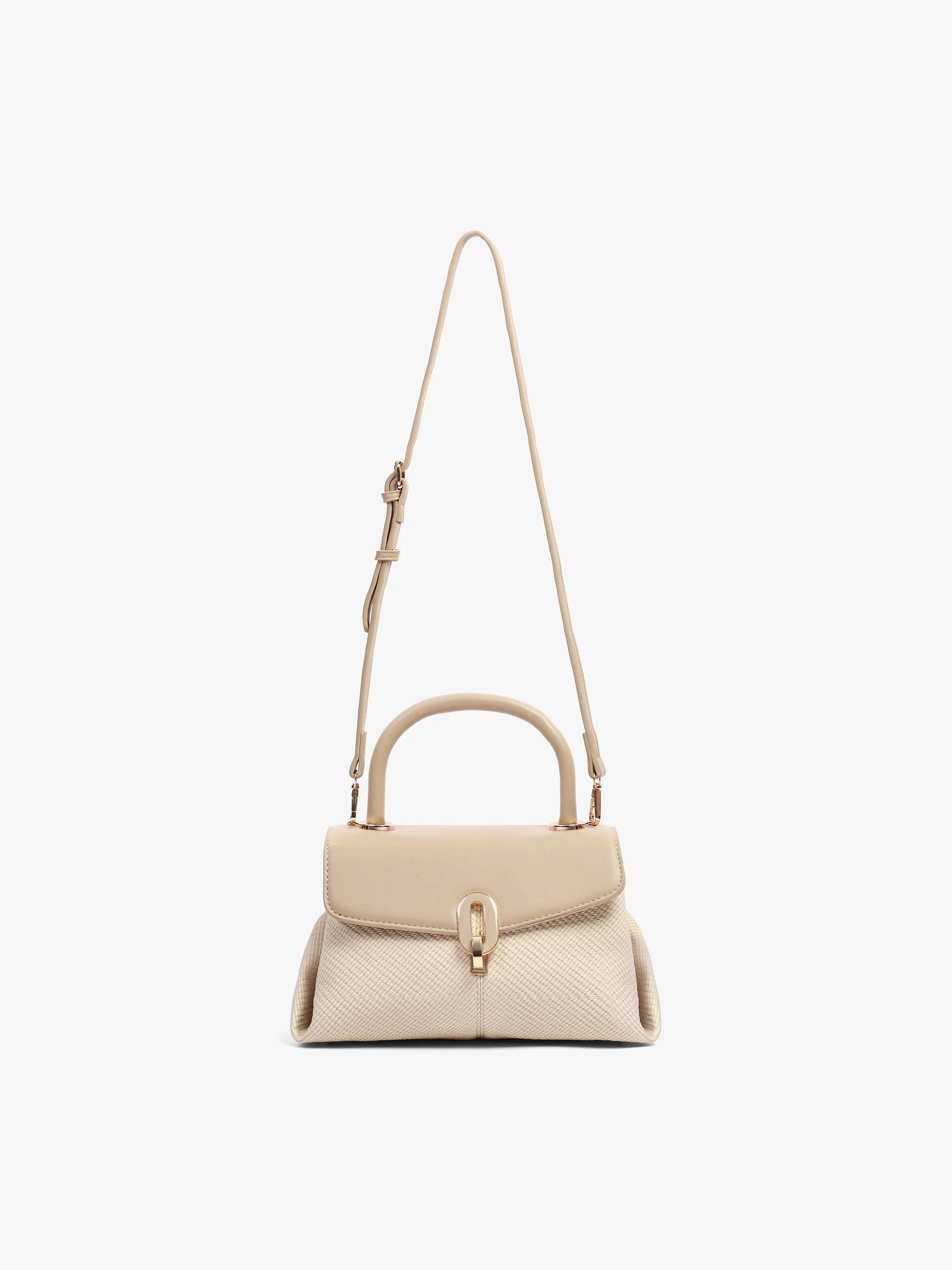 Women's Beige Top-handle Crossbody Bag - EAWHB5-036 - Image 2