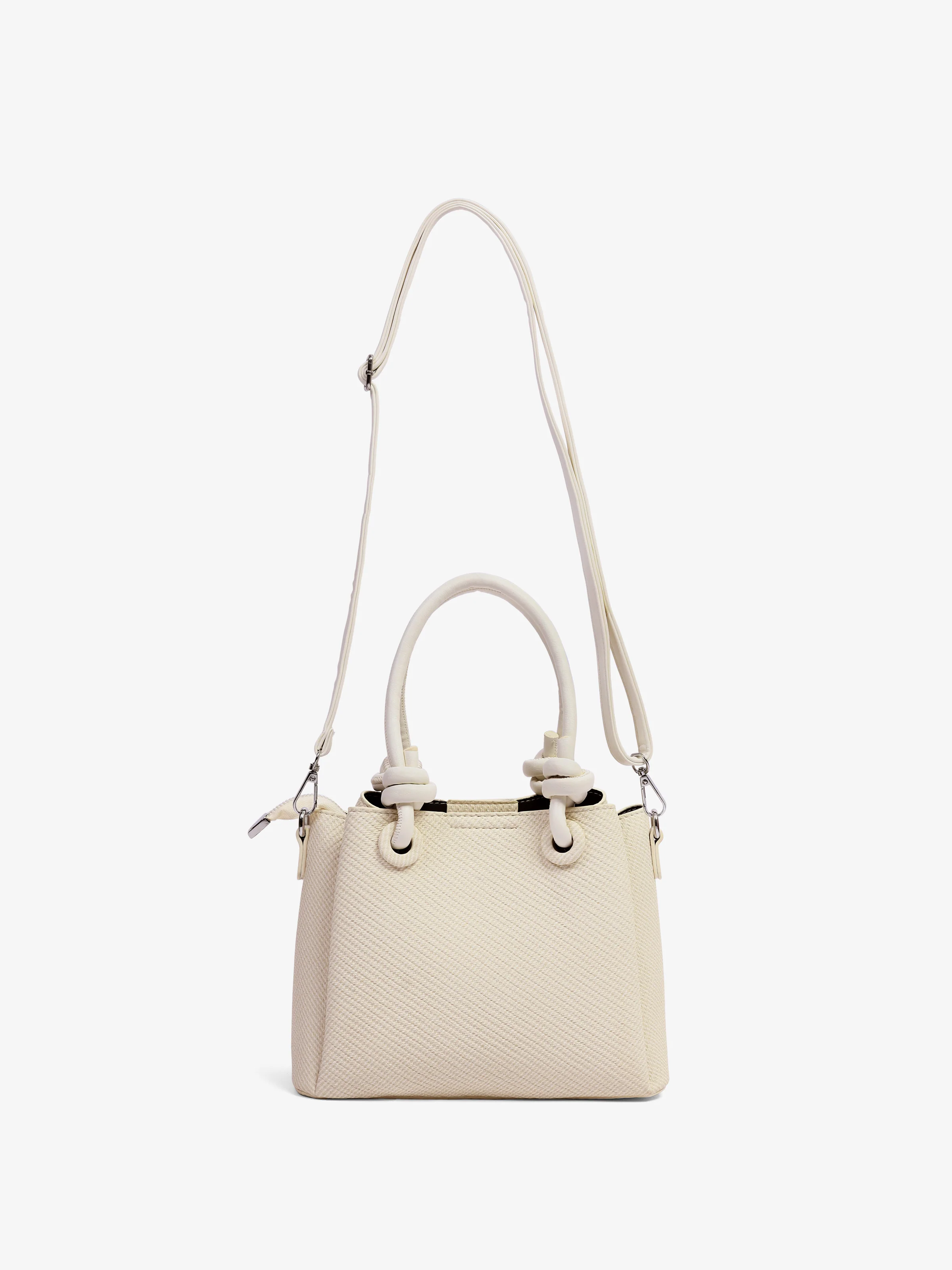 Women's Beige Top Handle Satchel Bag - EAWHB5-038 - Image 2