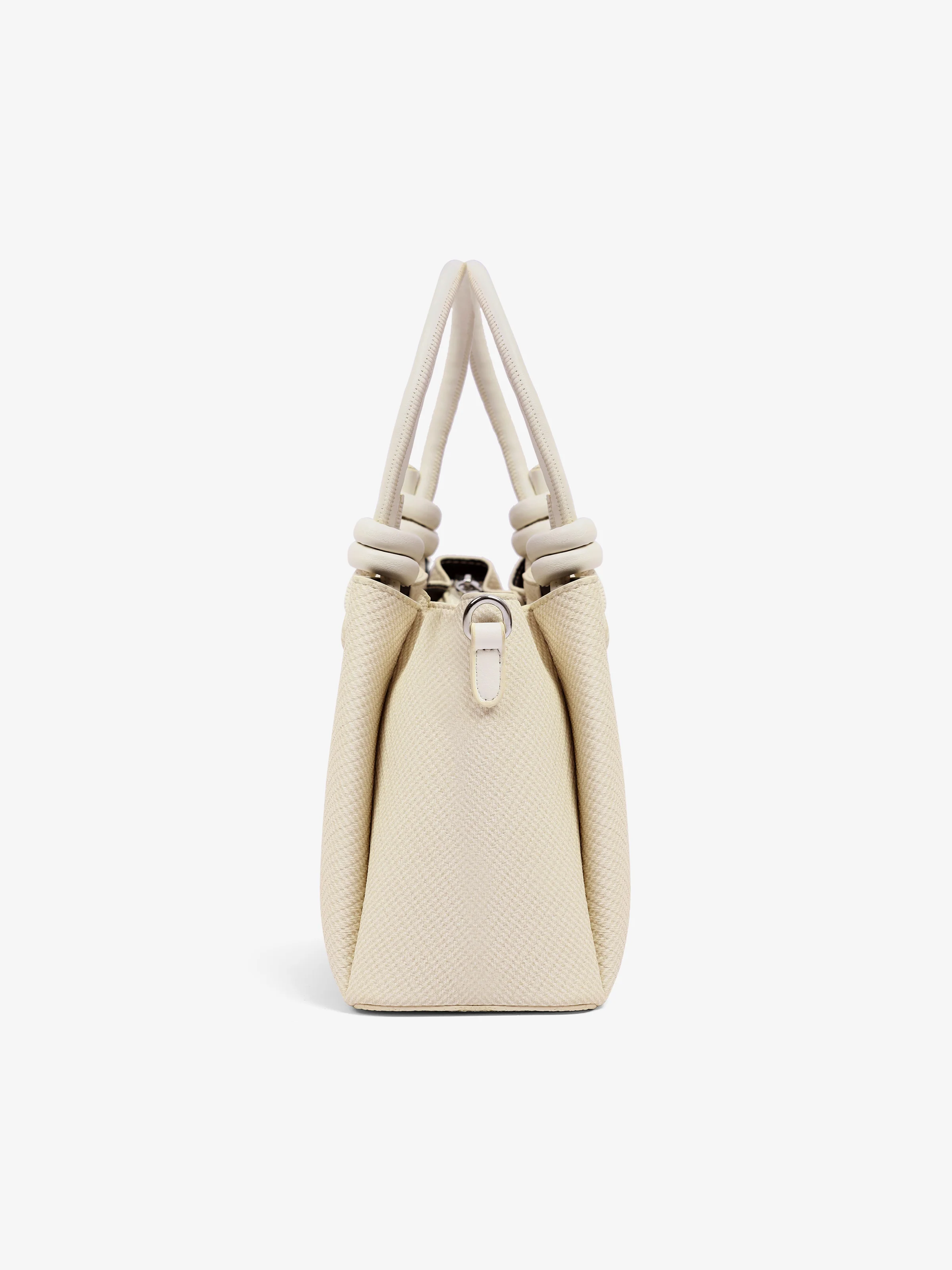 Women's Beige Top Handle Satchel Bag - EAWHB5-038 - Image 3