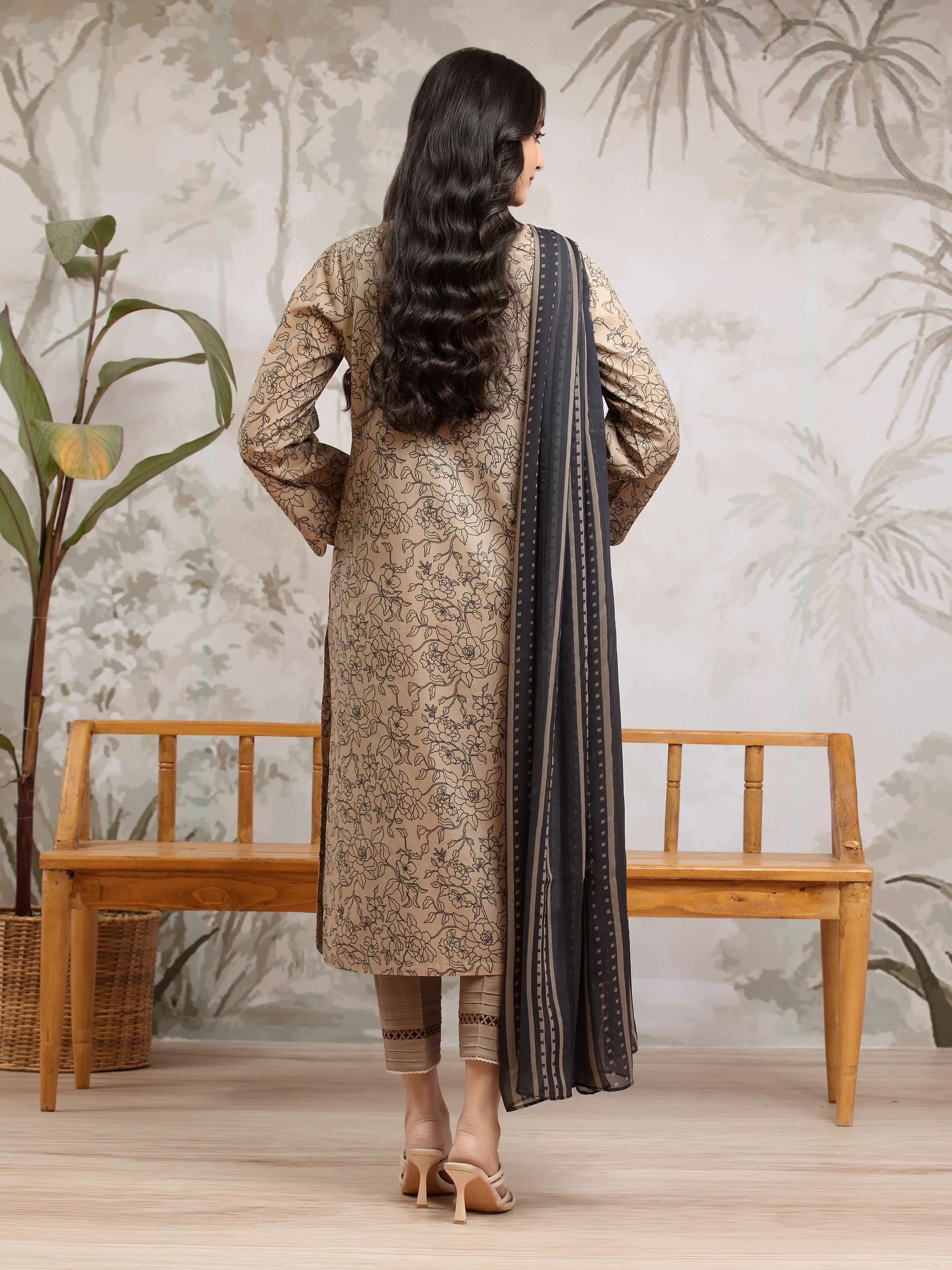 Unstitched Printed Khaddar Suit - EWU24M2-186 - Image 2