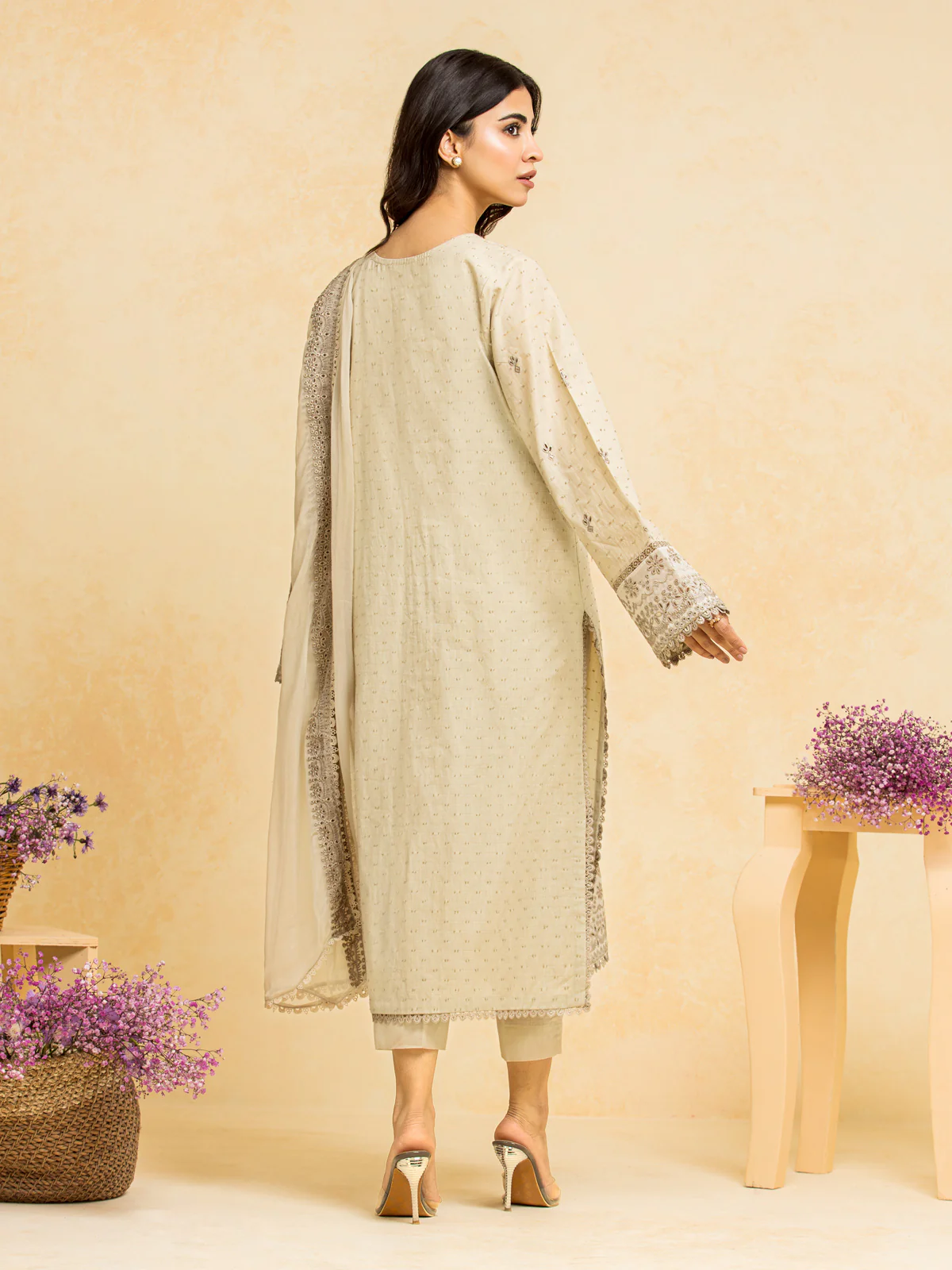Unstitched Embroidered Dobby Suit - EWU24V7-28779-3P - Image 4