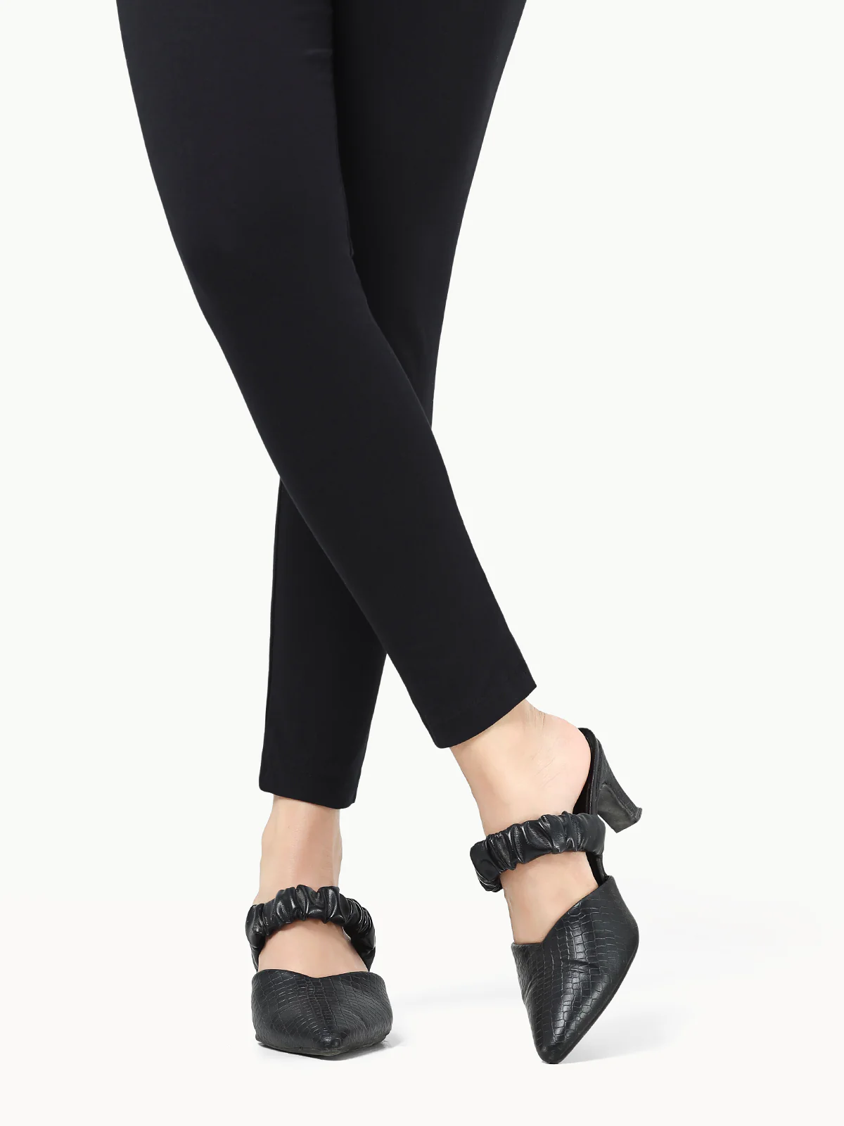 Women's Black Basic Tights - EWBT24-76403 - Image 2