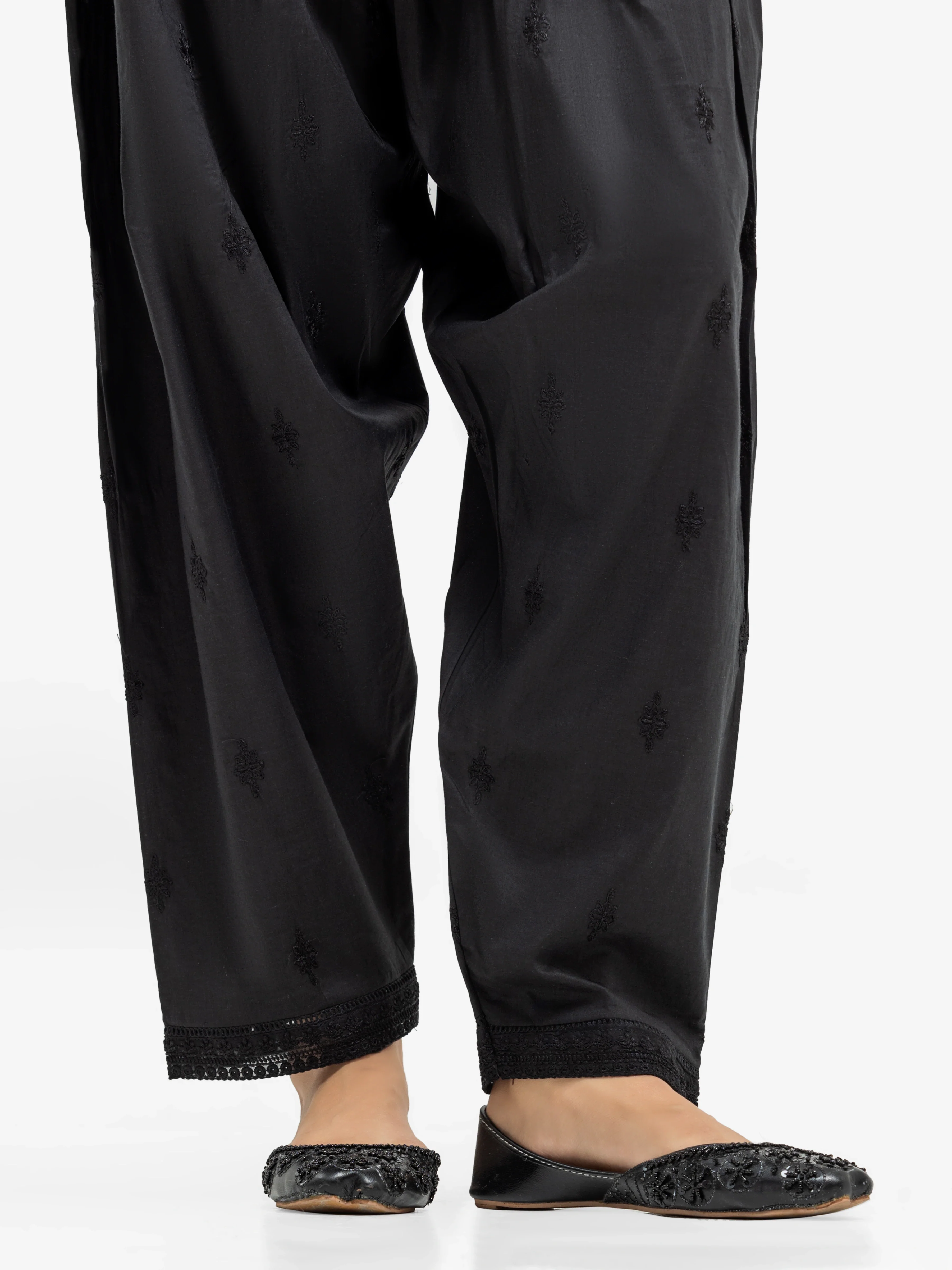 Women's Black Shalwar - EWBSE24-00006 - Image 2