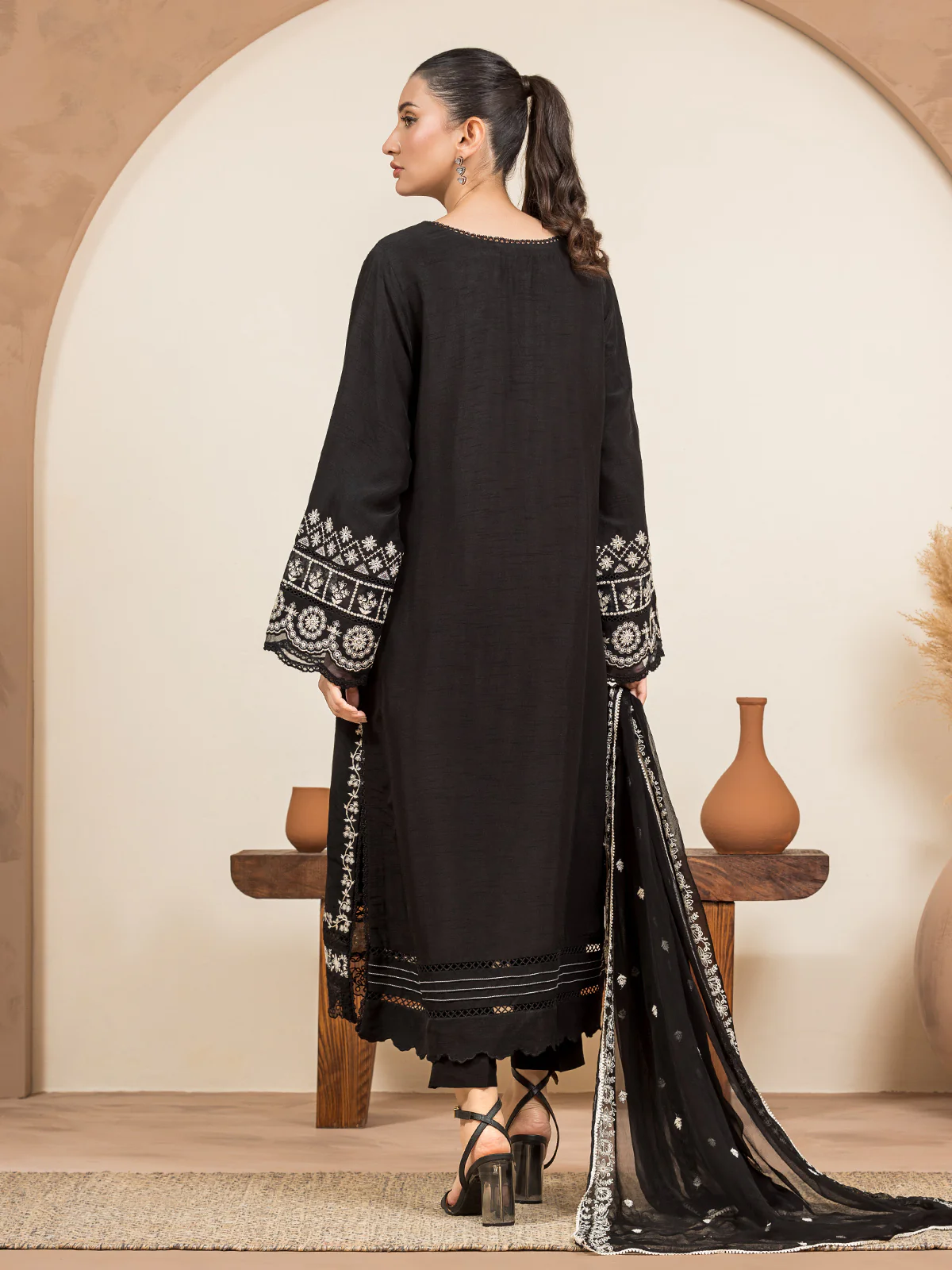 Unstitched Embroidered Raw Silk Suit - EWU24V16-30125-3P - Image 2