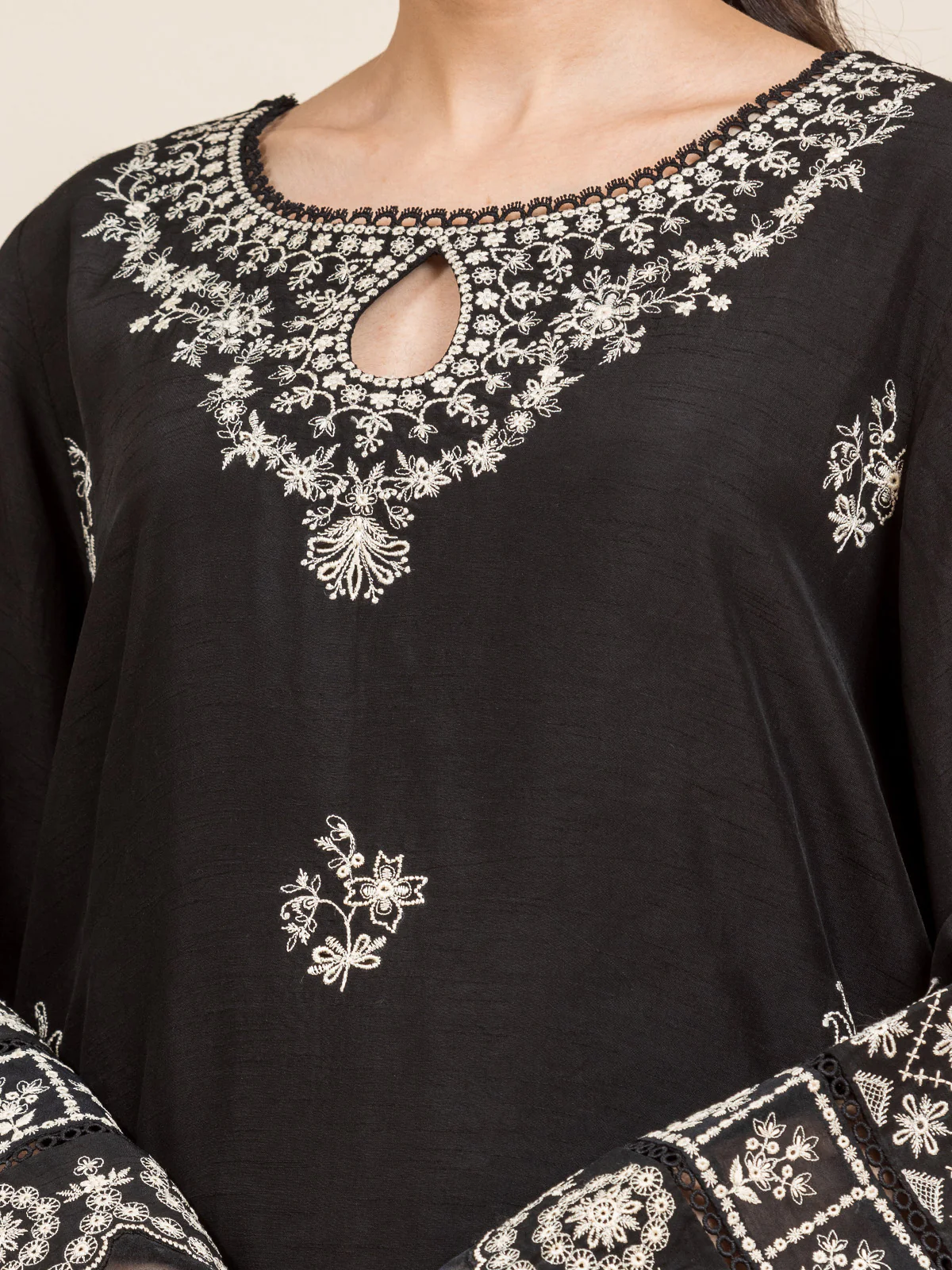 Unstitched Embroidered Raw Silk Suit - EWU24V16-30125-3P - Image 3