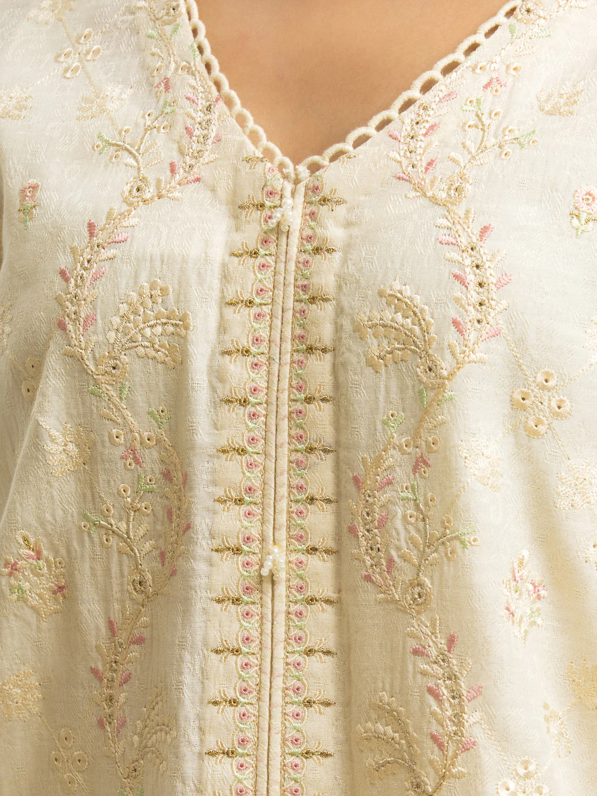 Unstitched Embroidered Dobby Shirt Trouser - EWU24V7-28637ST - Image 3