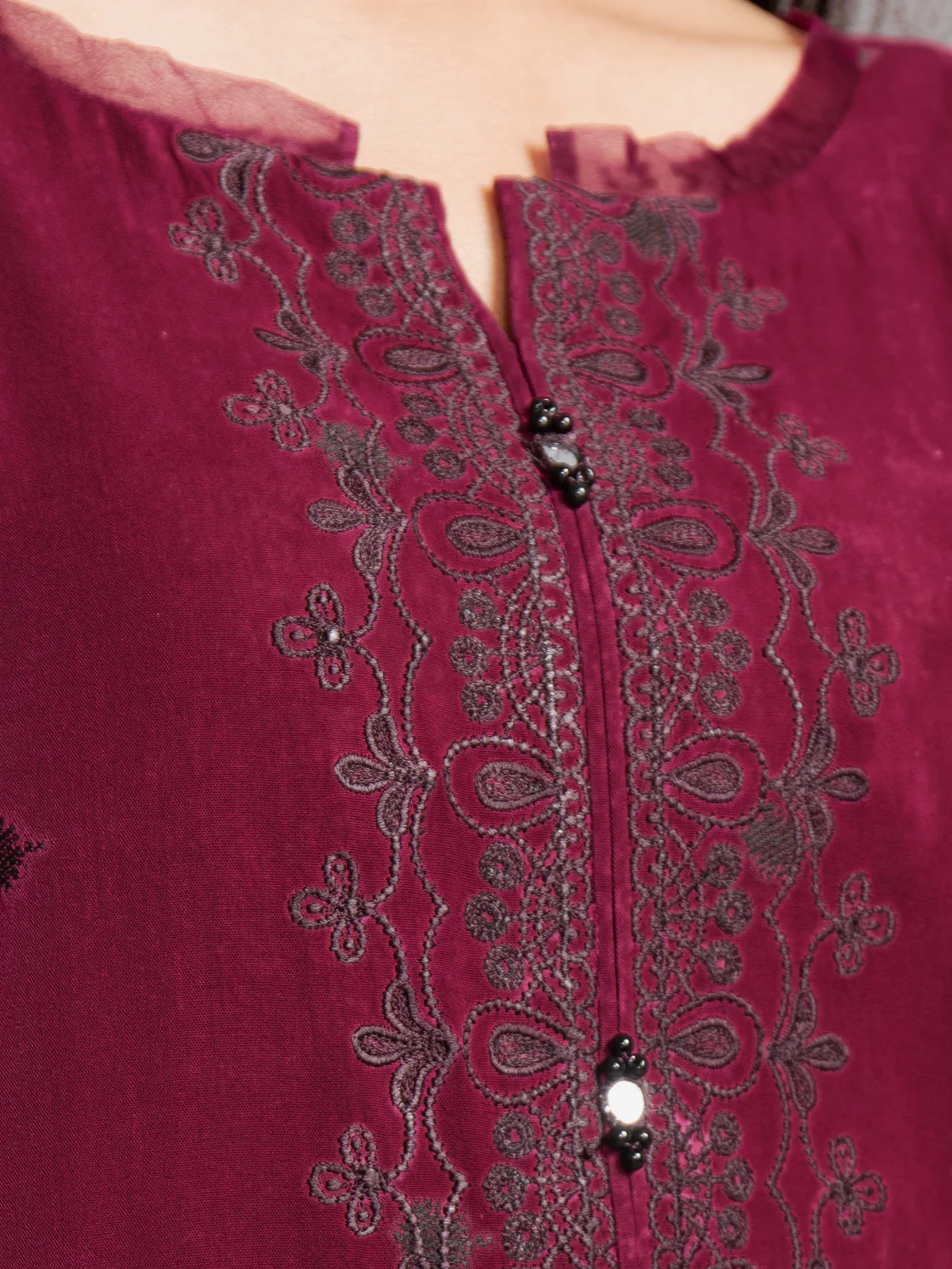 Unstitched Embroidered Jacquard Suit - EWU24V3-26751-3P - Image 2