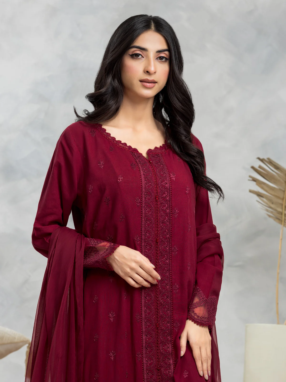 Unstitched Embroidered Cambric Suit - EWU24V2-30151-3P - Image 2