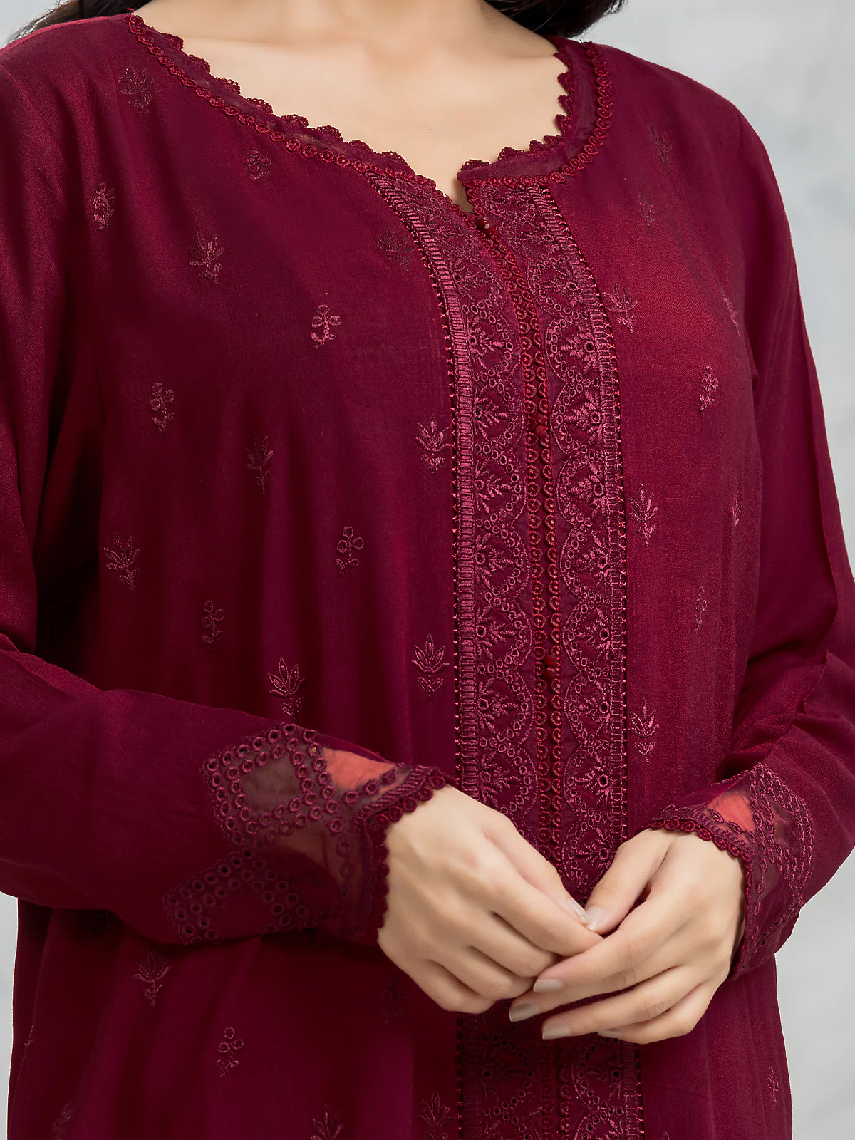 Unstitched Embroidered Cambric Suit - EWU24V2-30151-3P - Image 3