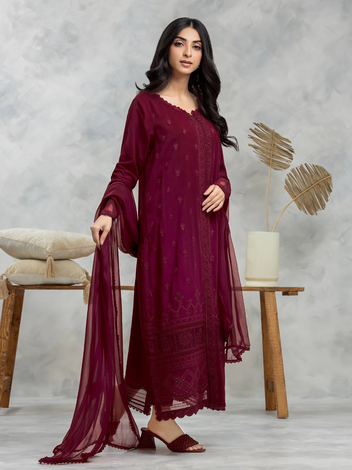 Unstitched Embroidered Cambric Suit - EWU24V2-30151-3P - Image 4