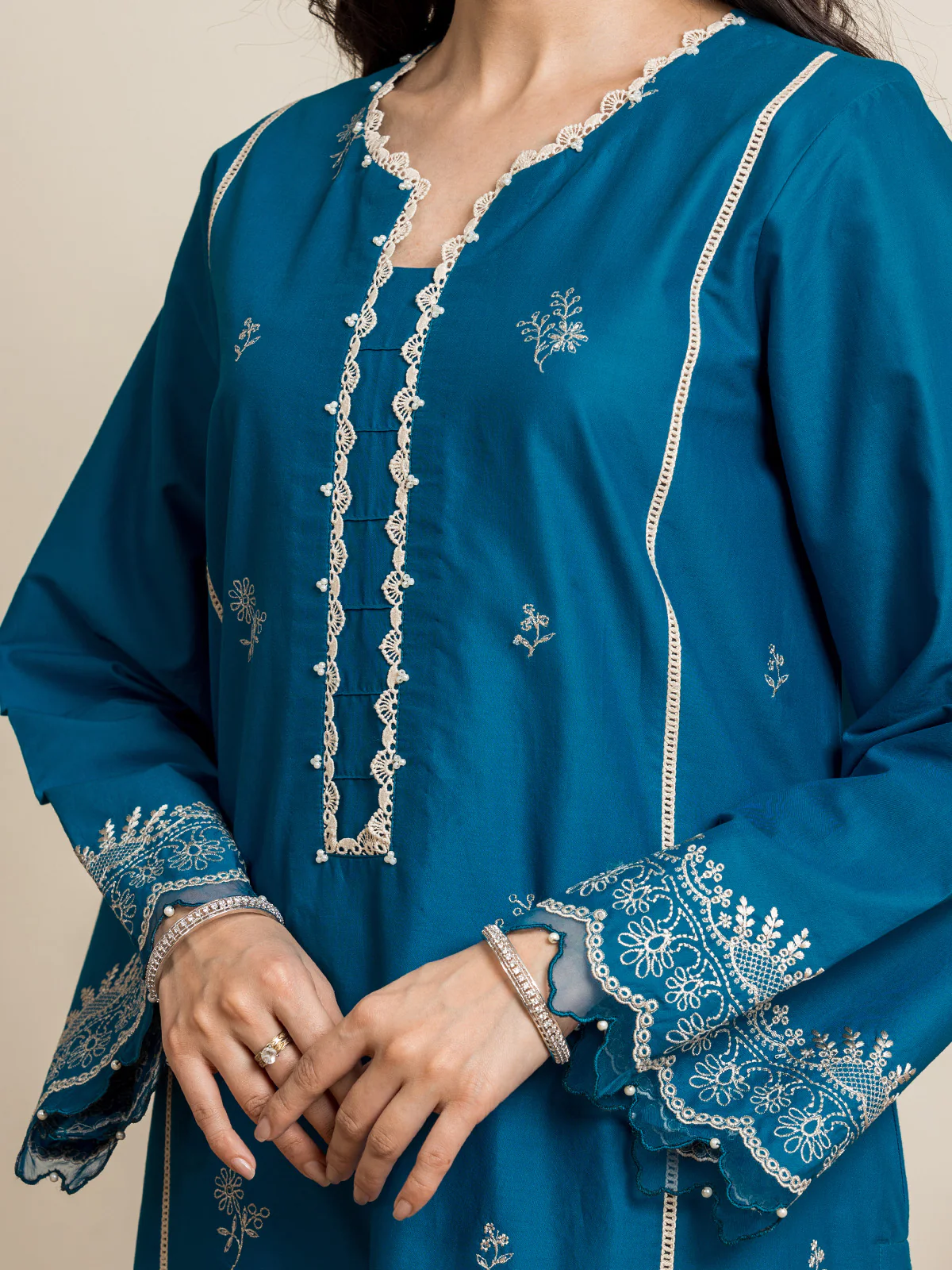 Unstitched Embroidered Cambric Suit - EWU24V2-30057-3P - Image 2