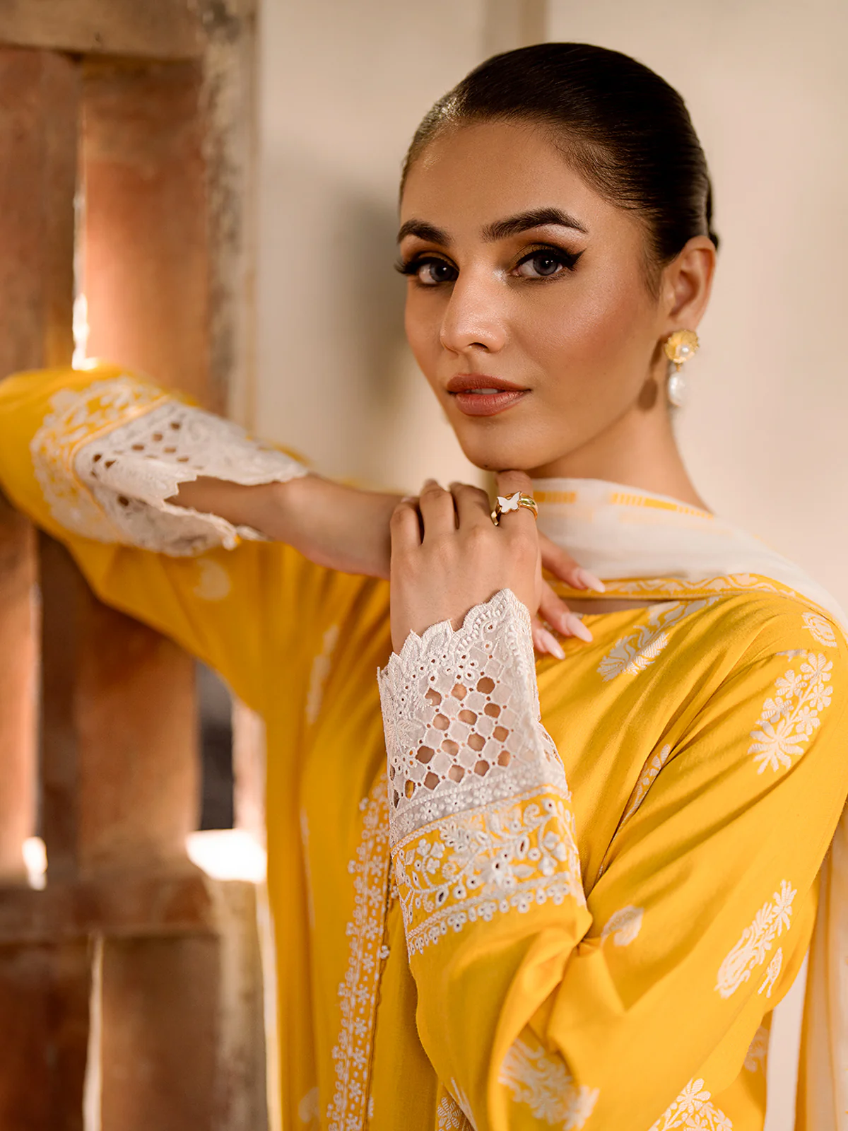 Unstitched Embroidered Jacquard Suit - EWU24V3-30050-3P - Image 5