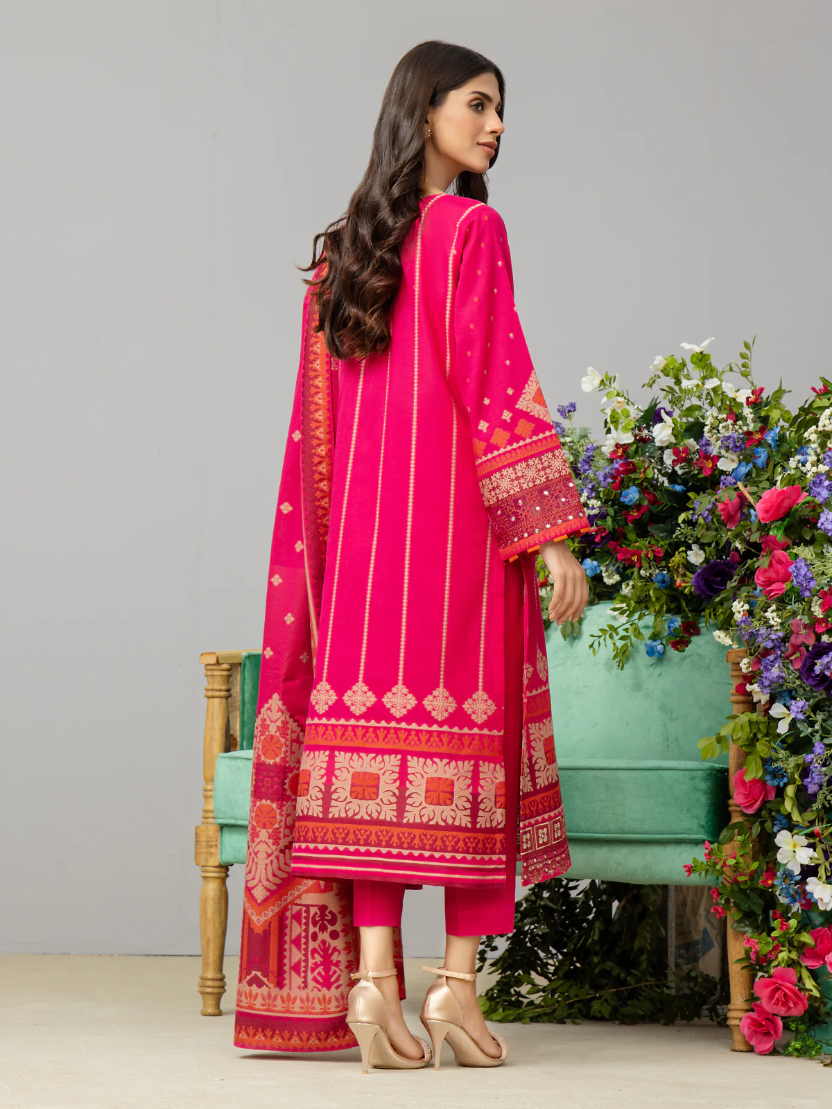 Unstitched Embroidered Jacquard Suit - EWU24V3-26752-3P - Image 4
