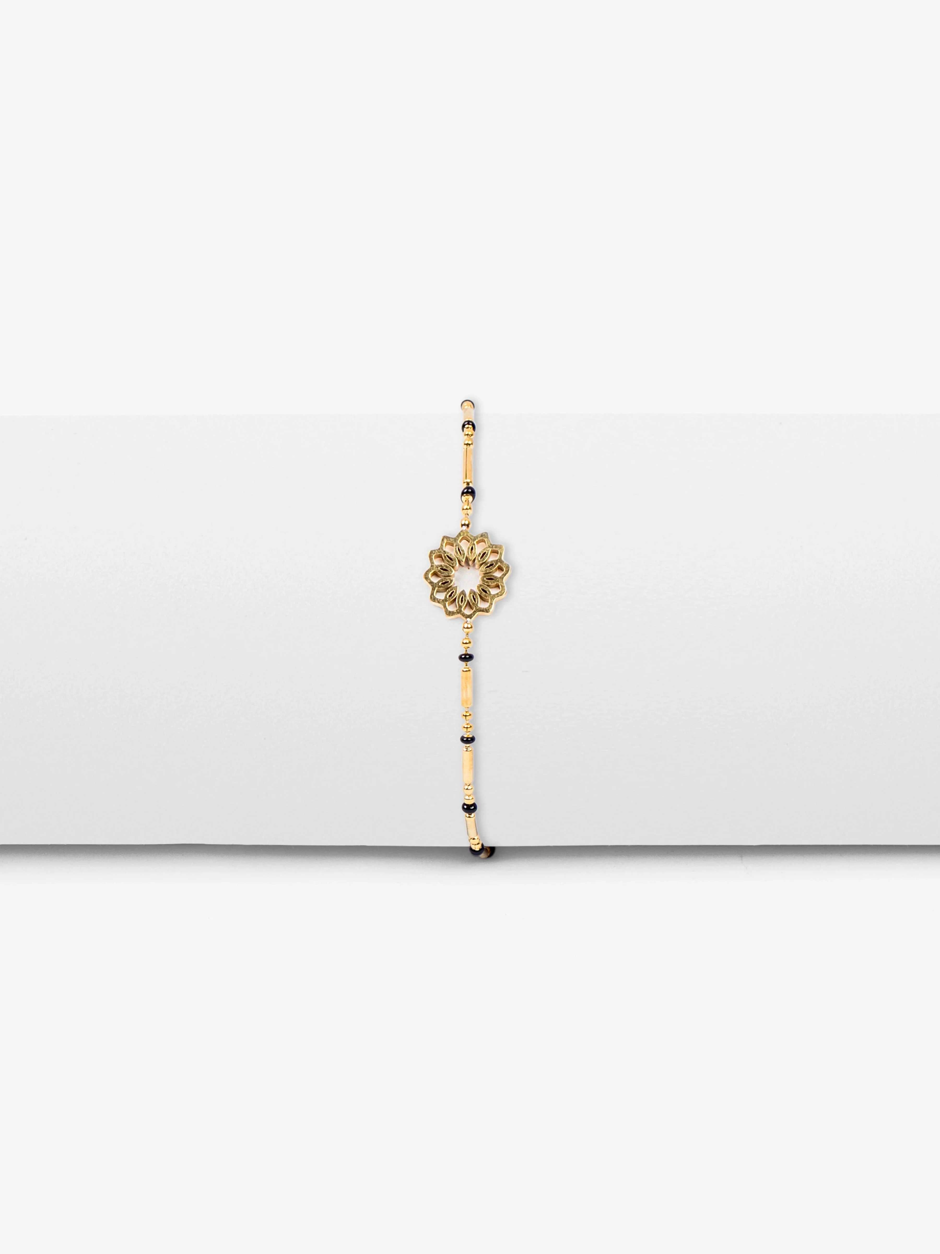 Gold-Tone Lotus Bracelet - EAWB5-029 - Image 2