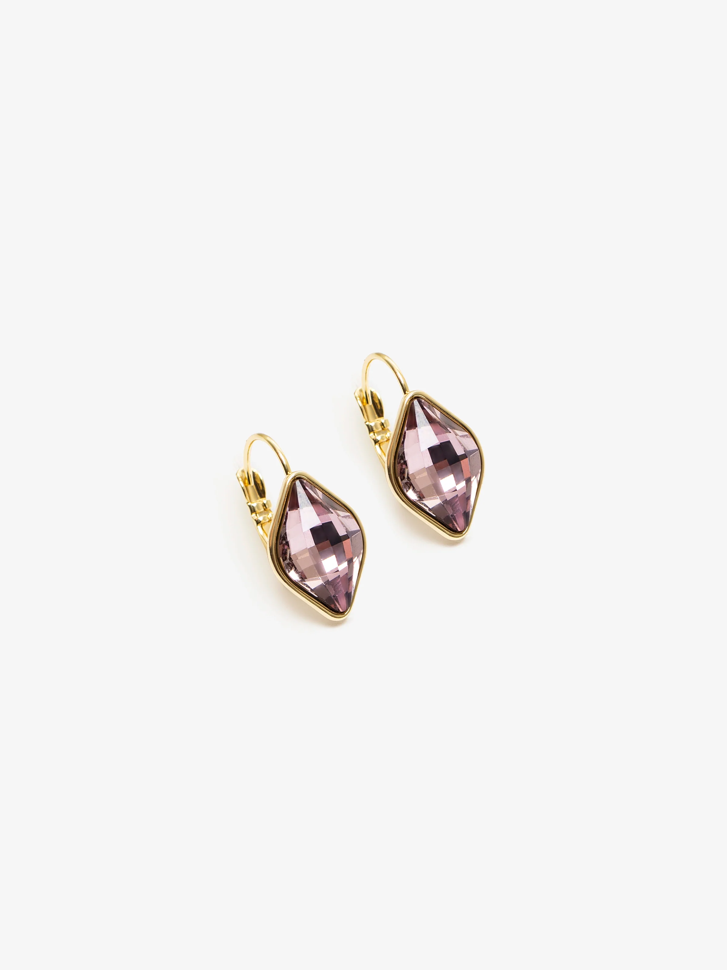 Gold Tone Lever back Drop Earrings - EAWE5-046