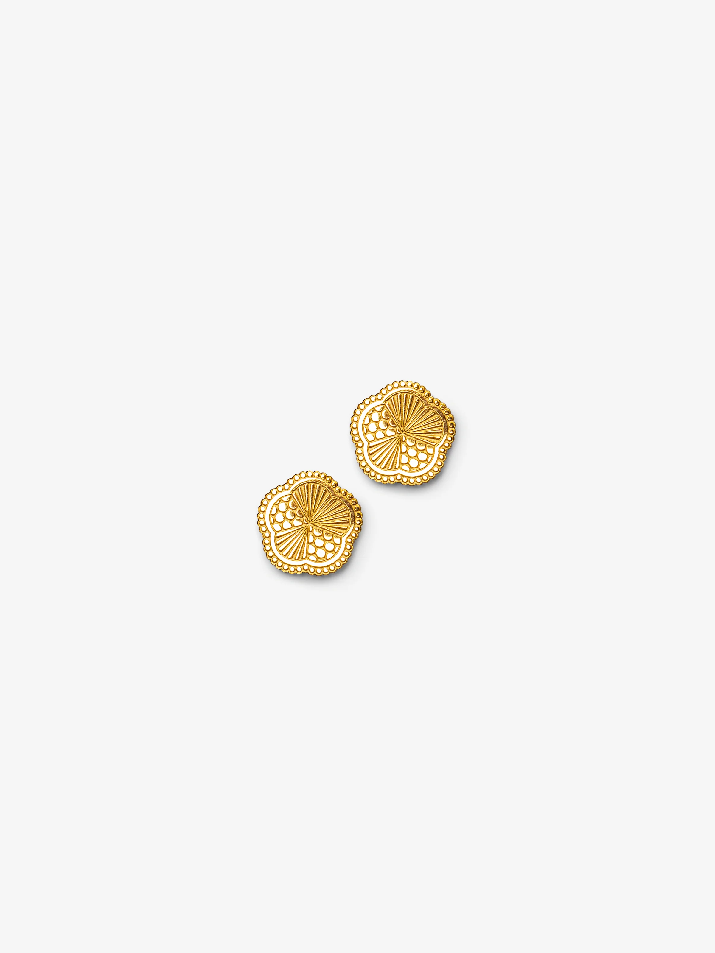 Gold Tone Floral Studs - EAWE5-071
