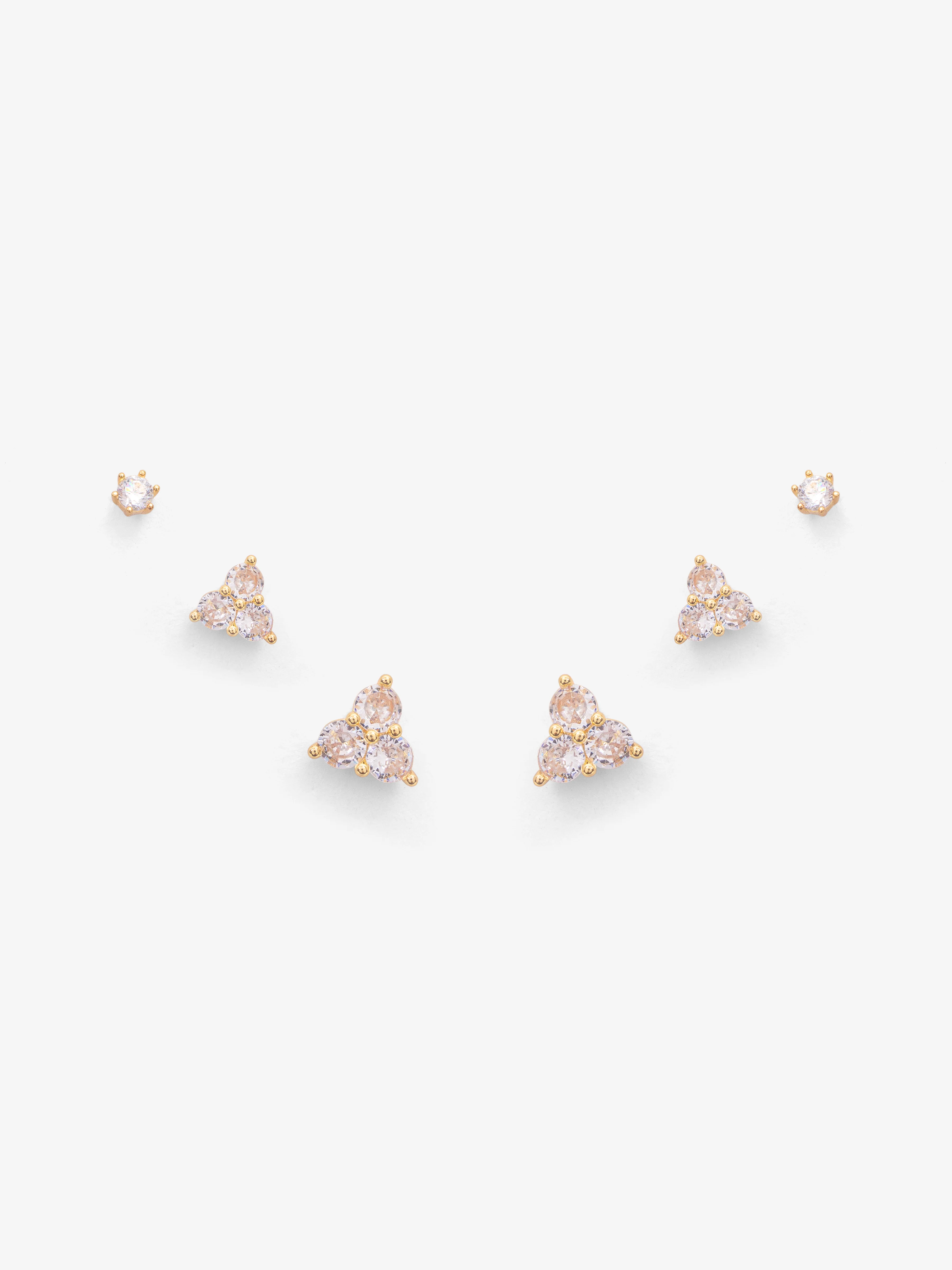 Triangle Bar Gold Drops Earrings - EAWE5-108