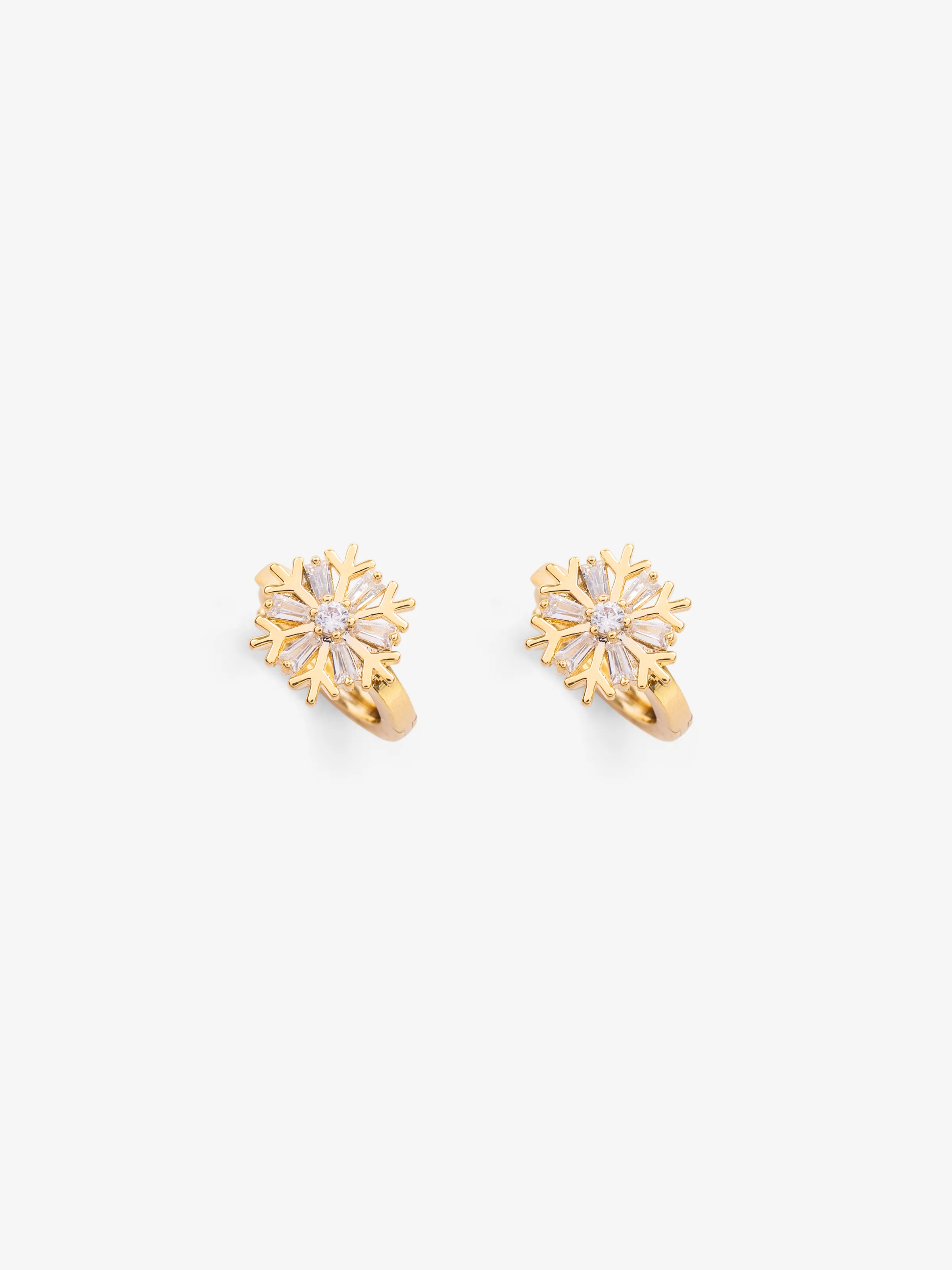 Zircon Hoop Flower Earrings - EAWE5-119