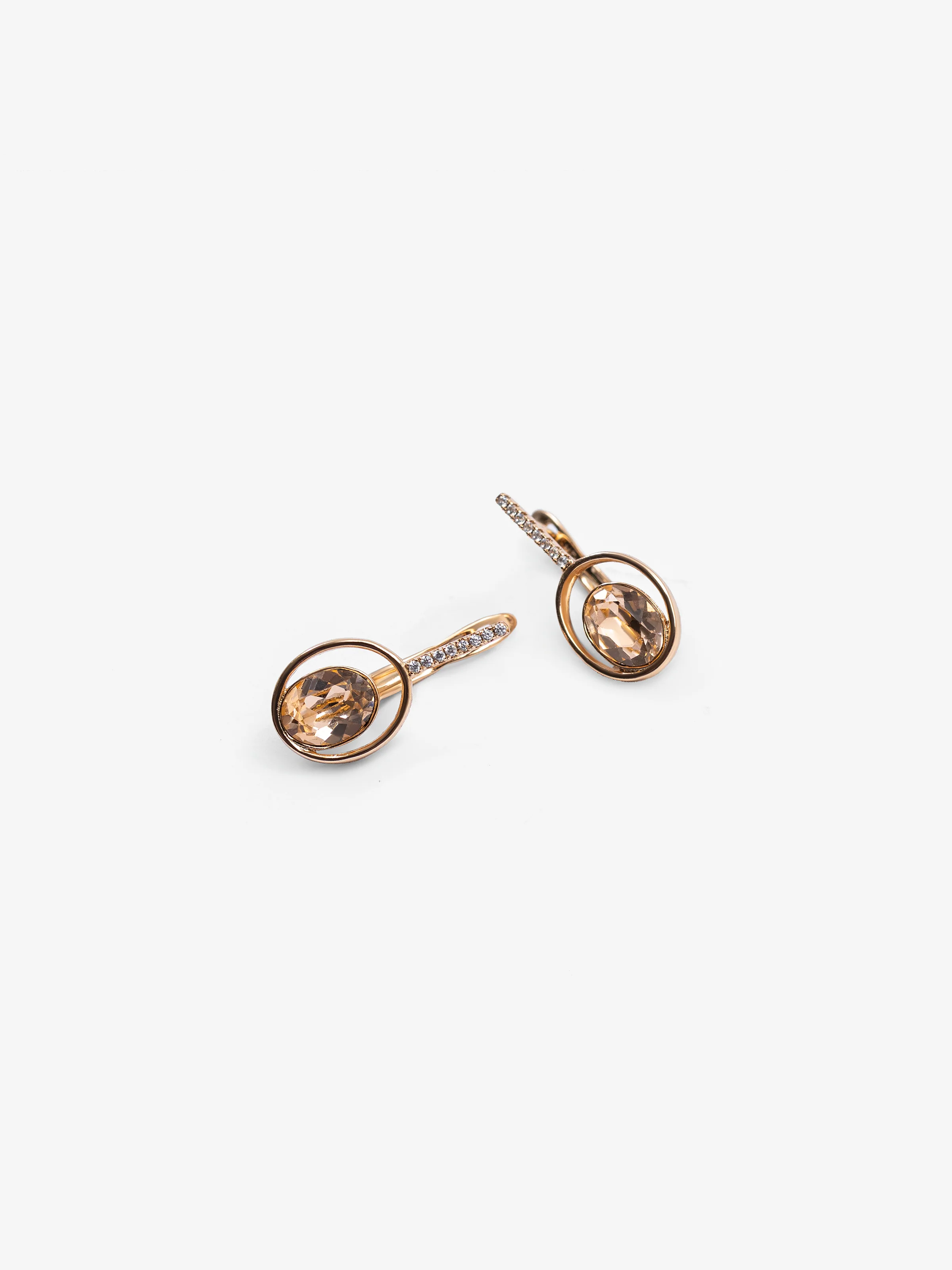 Golden Grace Huggie Earrings - EAWE5-090 - Image 2