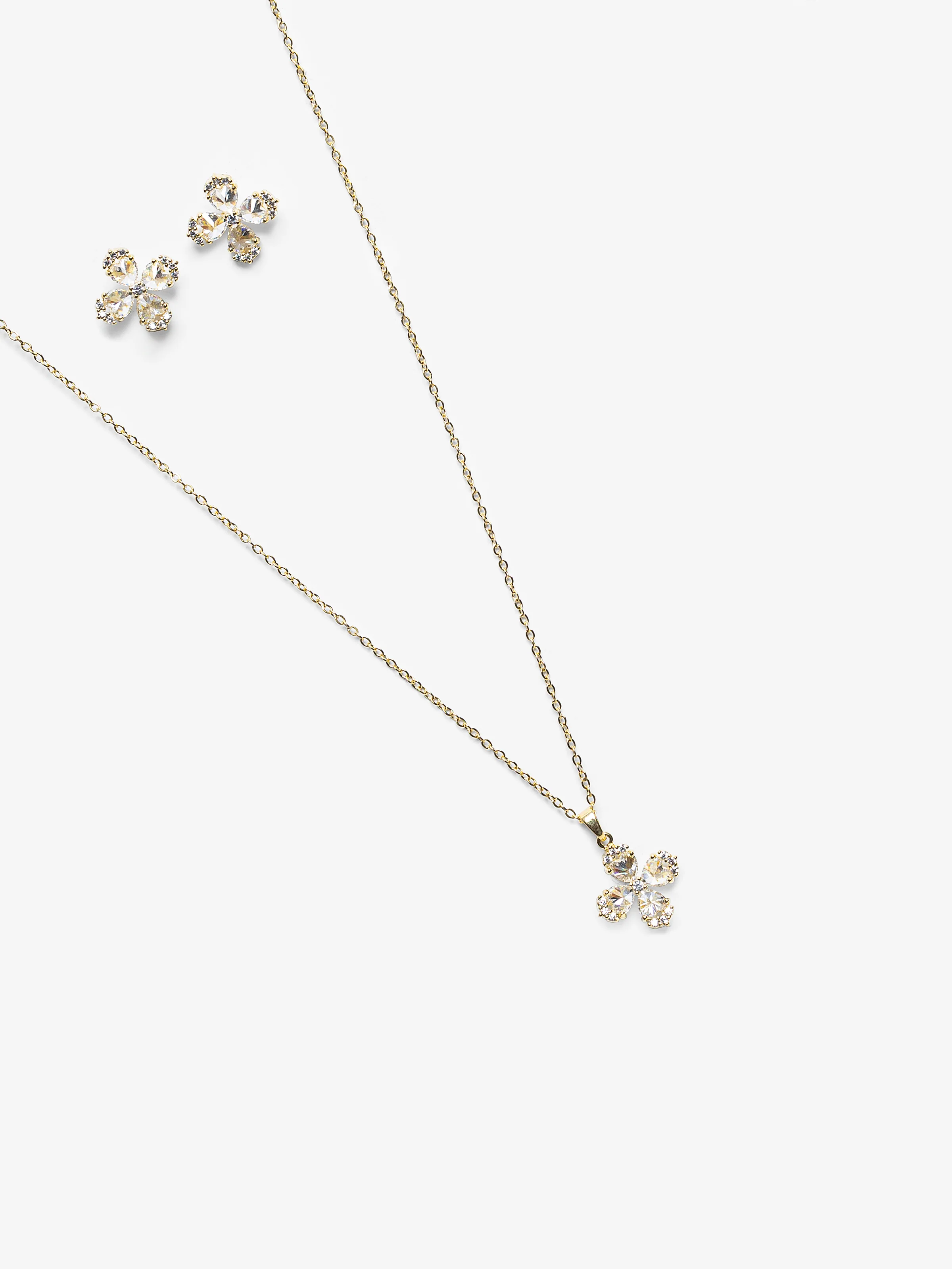 Golden Floral Jewelry Set - EAWJS5-002 - Image 2