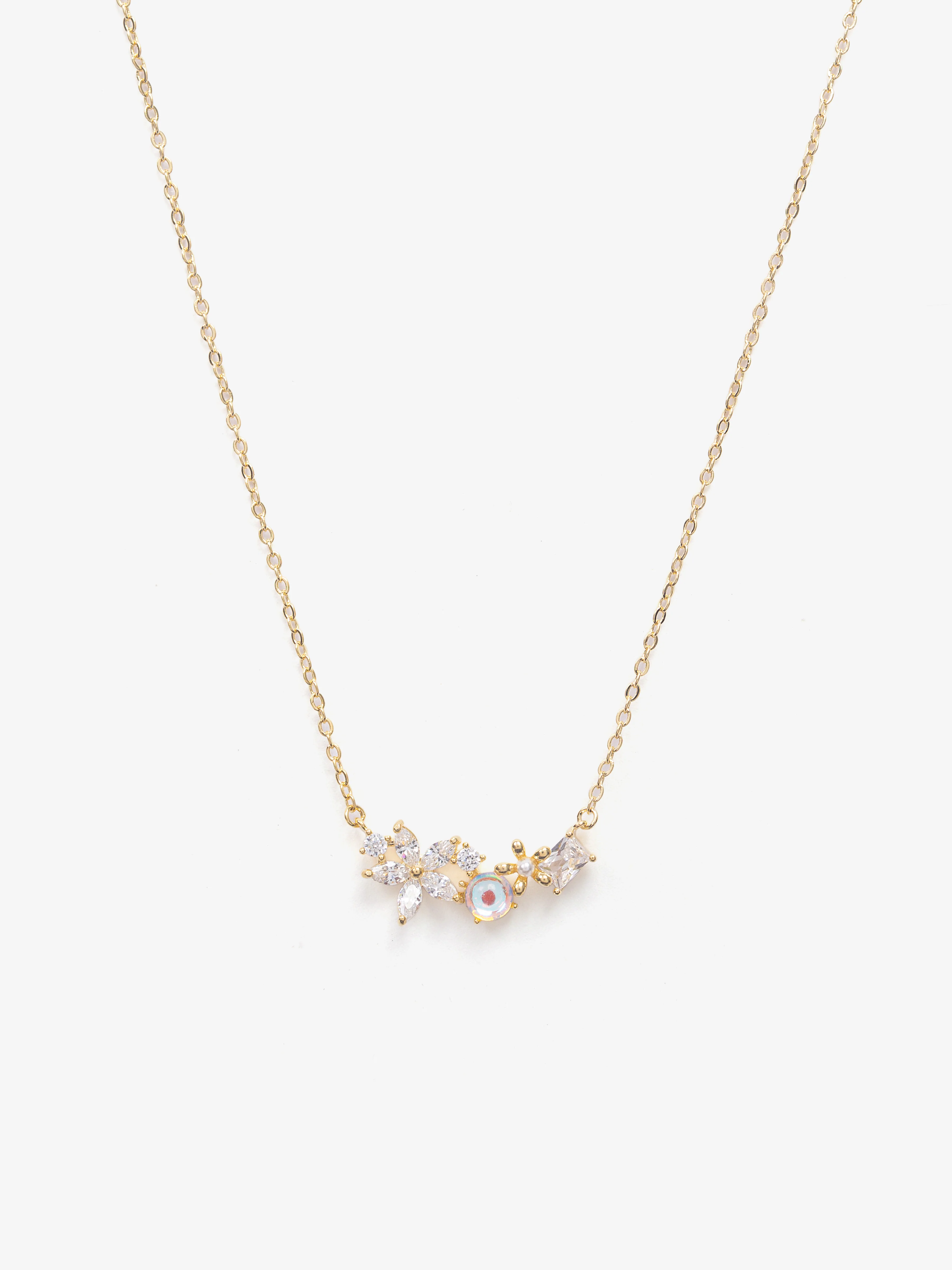 Petal Cluster Gold Necklace - EAWN5-031