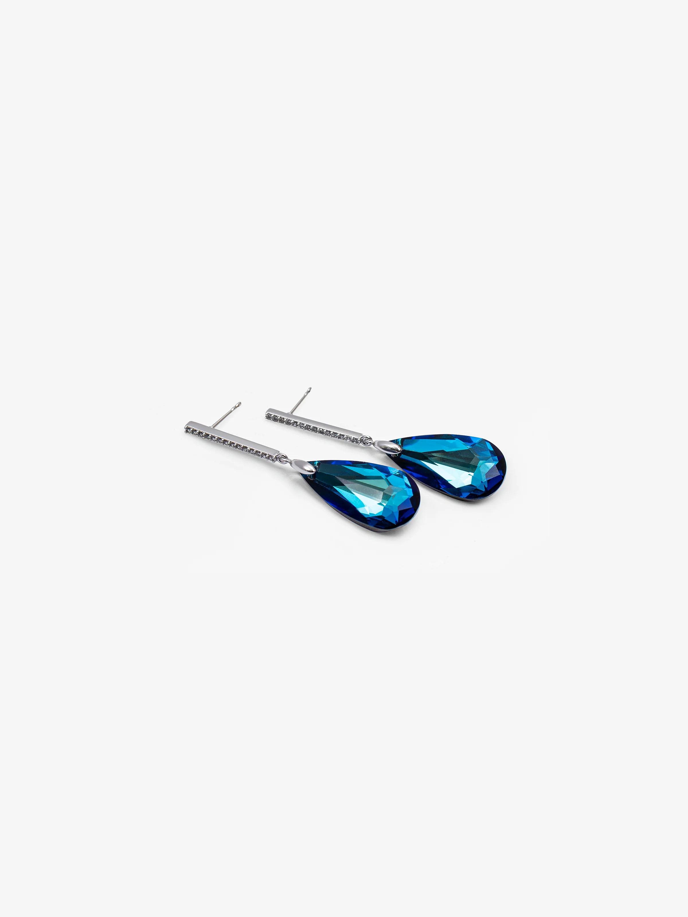 Blissful Bermuda Blue Drop Earrings - EAWE5-092 - Image 2
