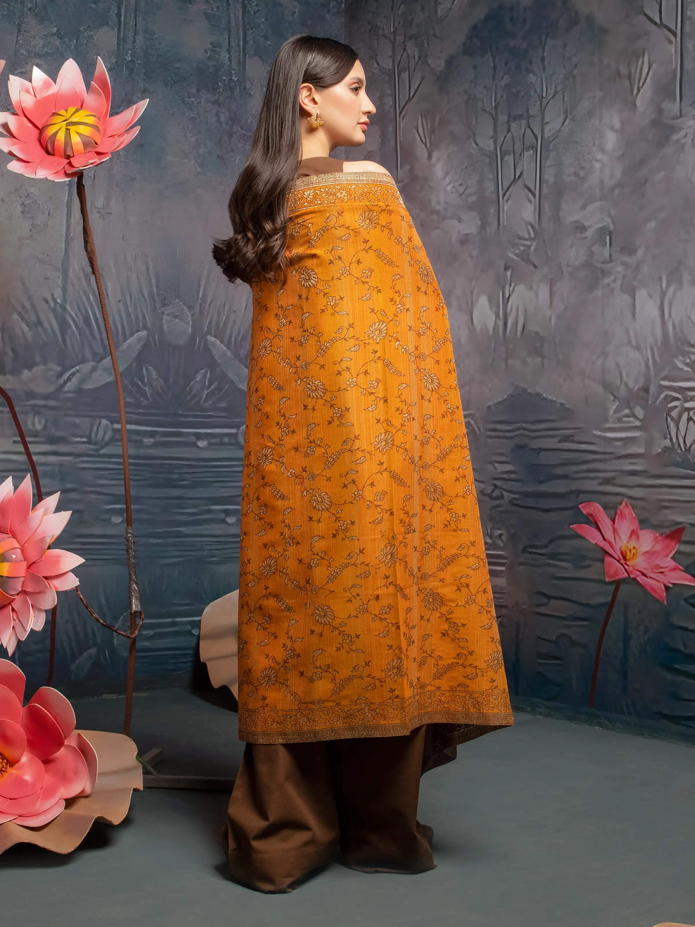 Pashmina Jacquard Zari Shawl - EWMS5-006 - Image 2