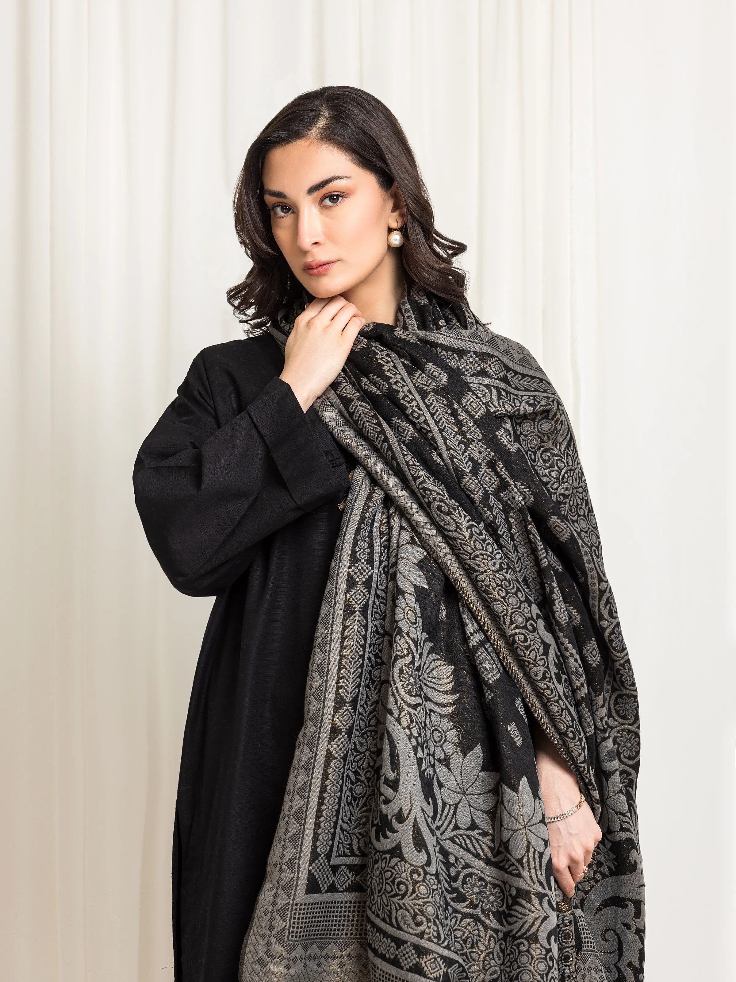Women's Grey Shawl - EWMSJ5-007 - Image 2