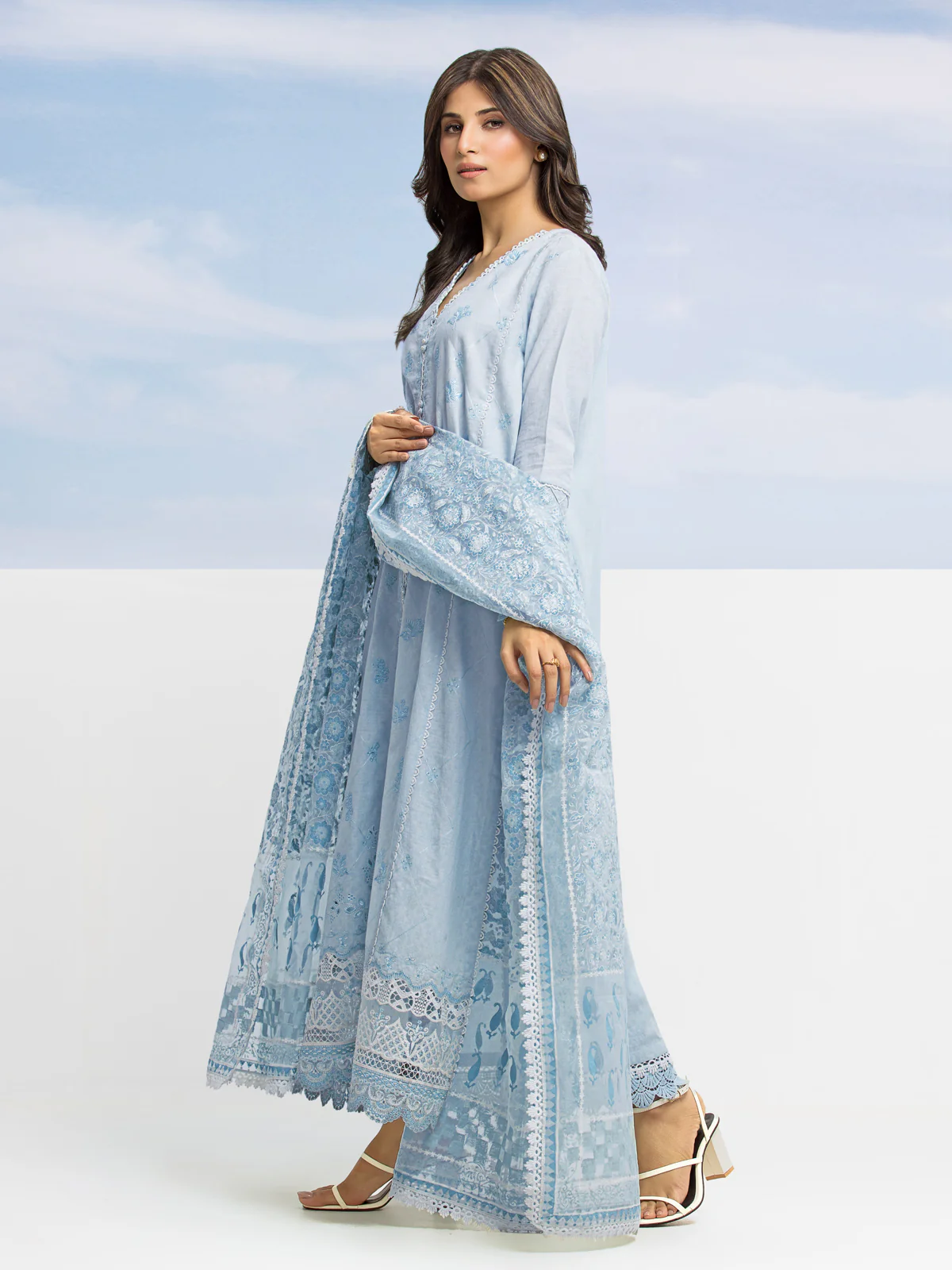 Unstitched Embroidered Dobby Shirt Trouser - EWU24V7-28639ST - Image 6