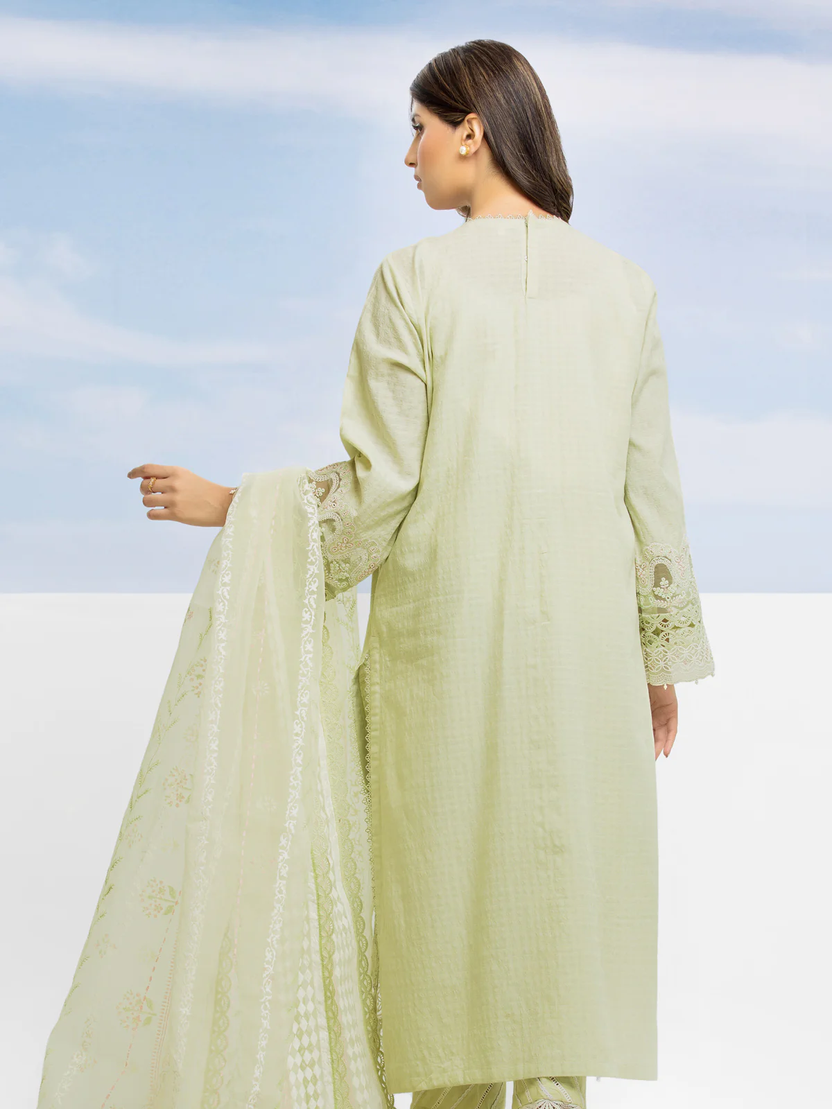 Unstitched Embroidered Dobby Shirt Trouser - EWU24V7-28635ST - Image 3