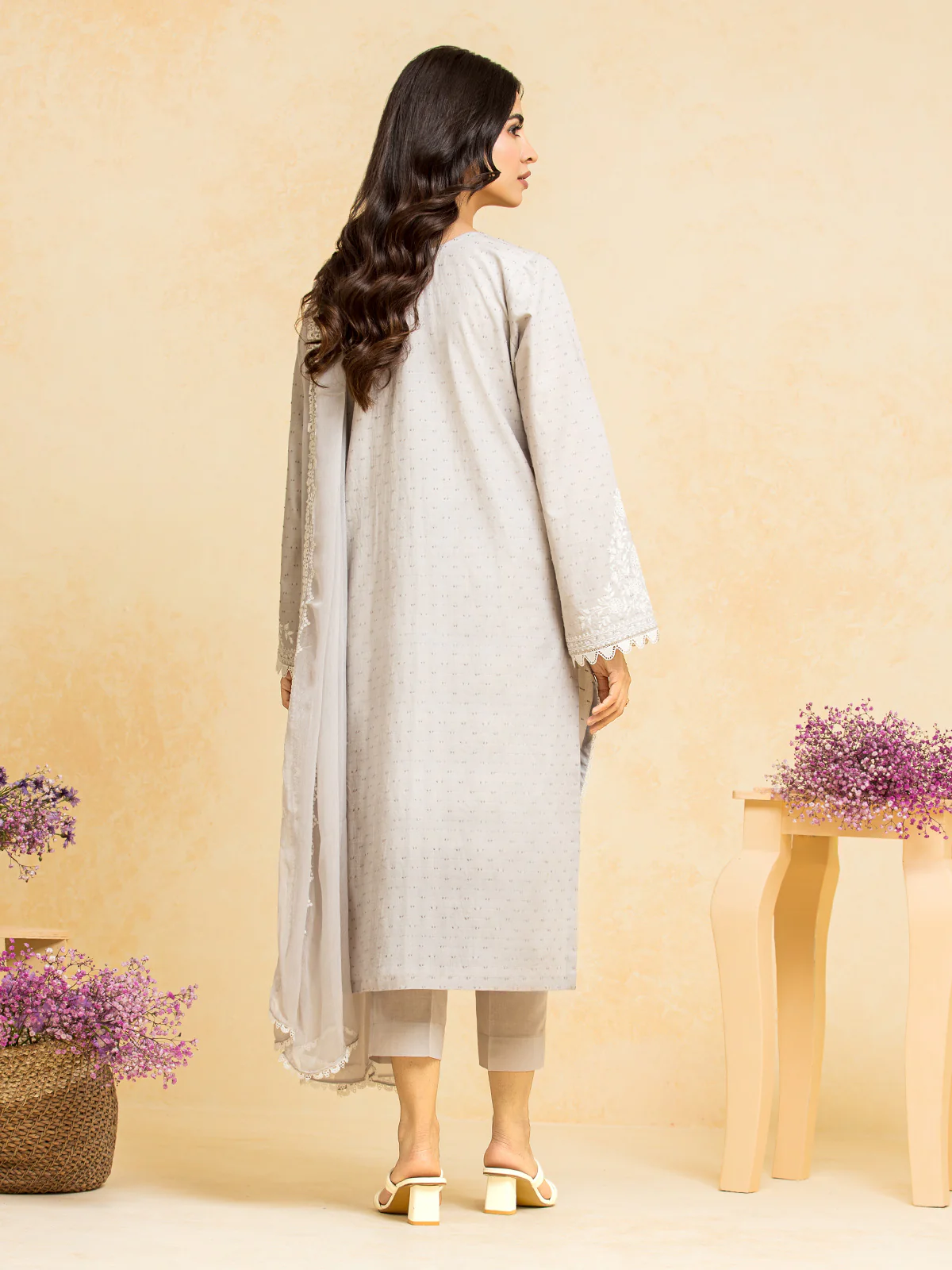 Unstitched Embroidered Dobby Suit - EWU24V7-28777-3P - Image 4