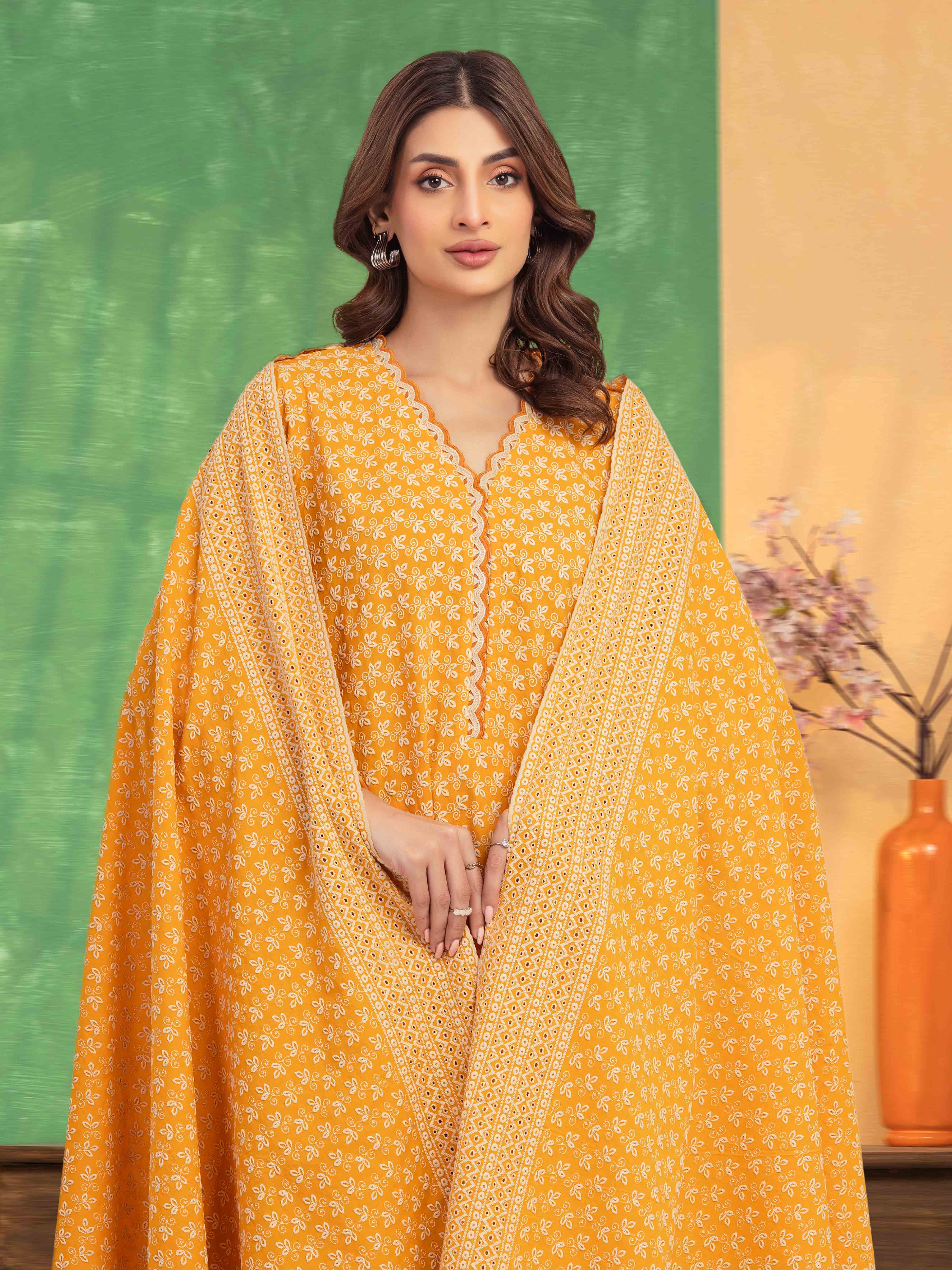 Unstitched Embroidered Cambric Suit - EWU5V2-31839-3P - Image 2