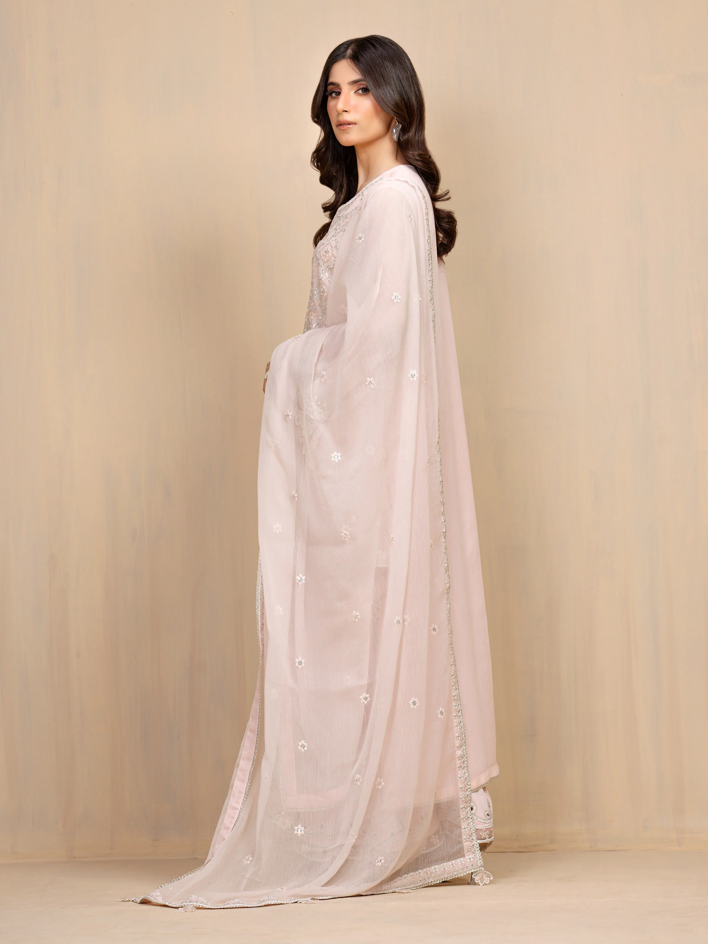 Unstitched Embroidered Chiffon Suit - EWU5V5-31301-3P - Image 4