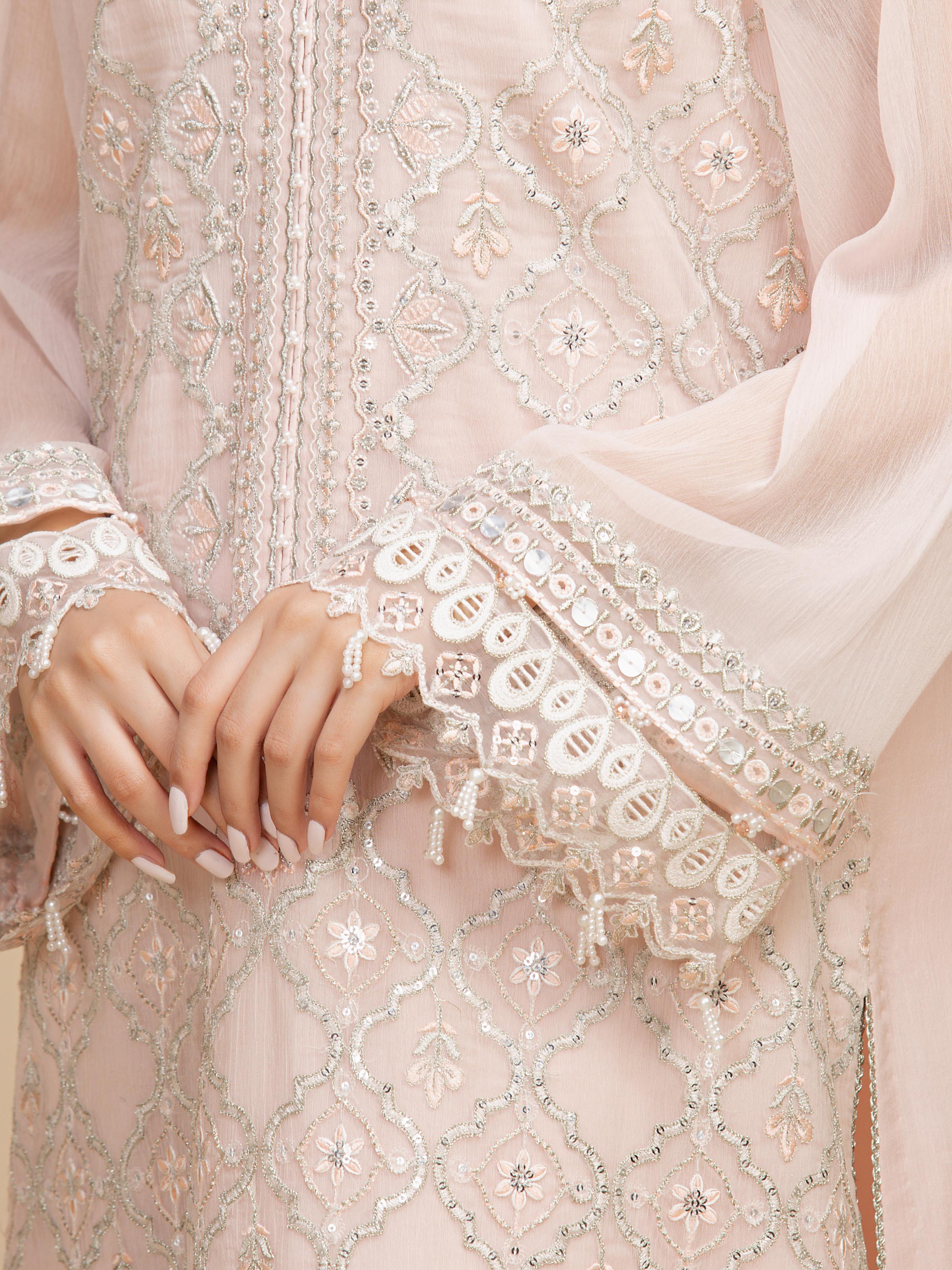 Unstitched Embroidered Chiffon Suit - EWU5V5-31301-3P - Image 5