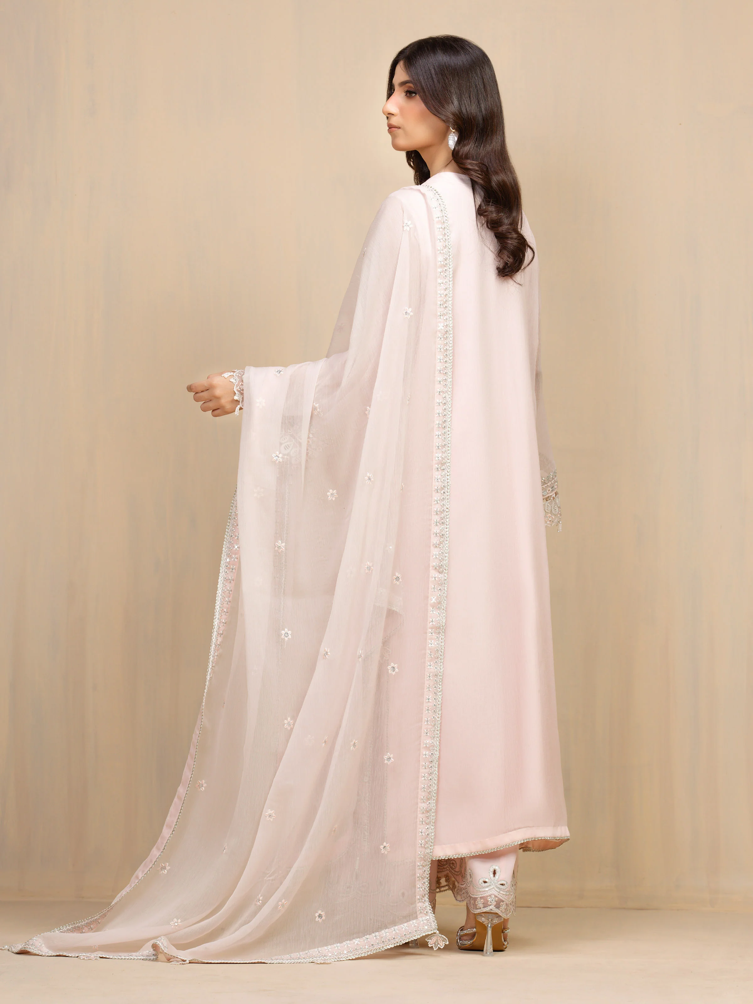 Unstitched Embroidered Chiffon Suit - EWU5V5-31301-3P - Image 6