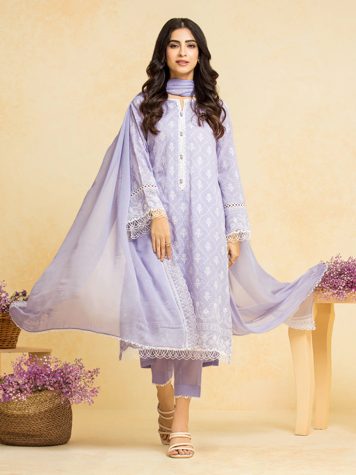 Unstitched Embroidered Dobby Suit - EWU24V7-28783-3P - Image 2