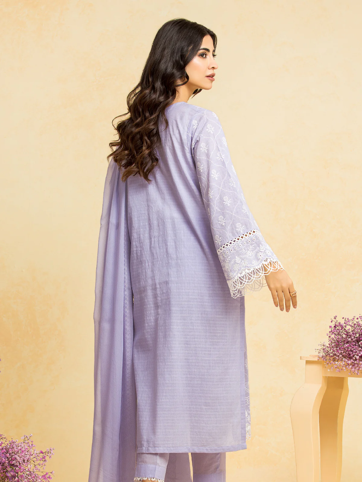 Unstitched Embroidered Dobby Suit - EWU24V7-28783-3P - Image 5